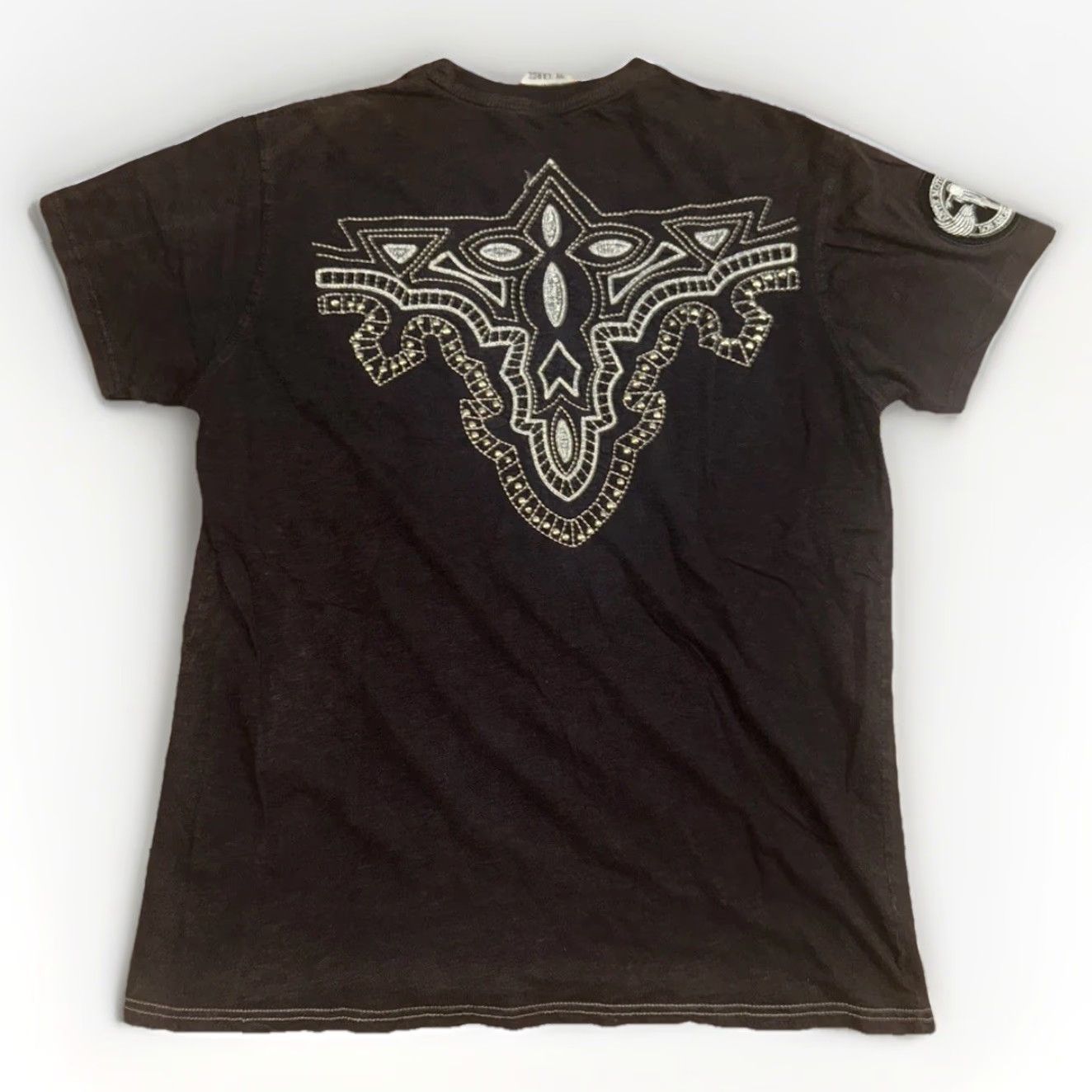 Denime VINTAGE Anti Denim T-Shirt Black XXL 22x29 Motorcycle Graphic Rhinestone Y2K 90s Grunge Harley Grit Americana Mens Shirt Size US XXL / EU 58 / 5 - 5 Thumbnail