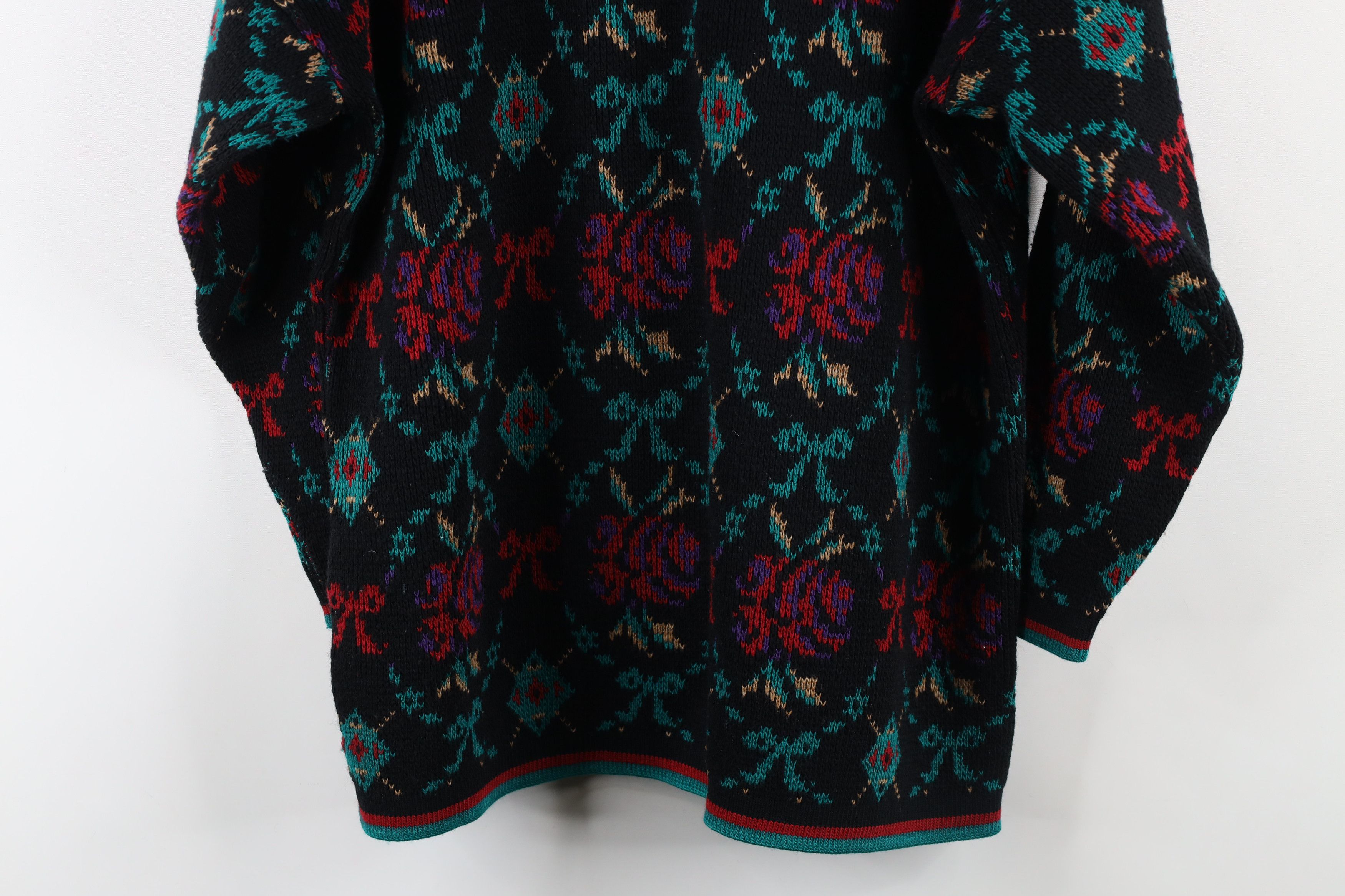 Vintage Vintage 90s Streetwear Argyle Bowtie Flower Knit Sweater USA Size M / US 6-8 / IT 42-44 - 10 Thumbnail