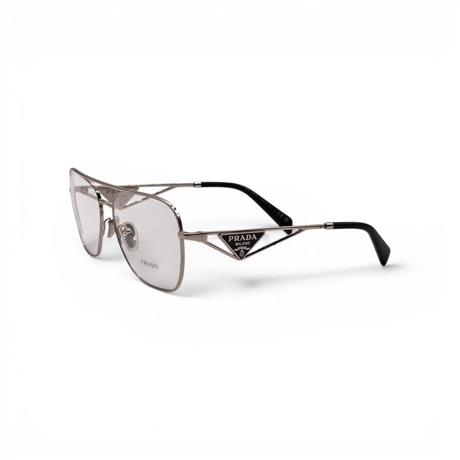 Prada VPR B50 1BC1O1 Silver Aviator Pilot Eyeglasses - NWOB Size ONE SIZE - 3 Thumbnail
