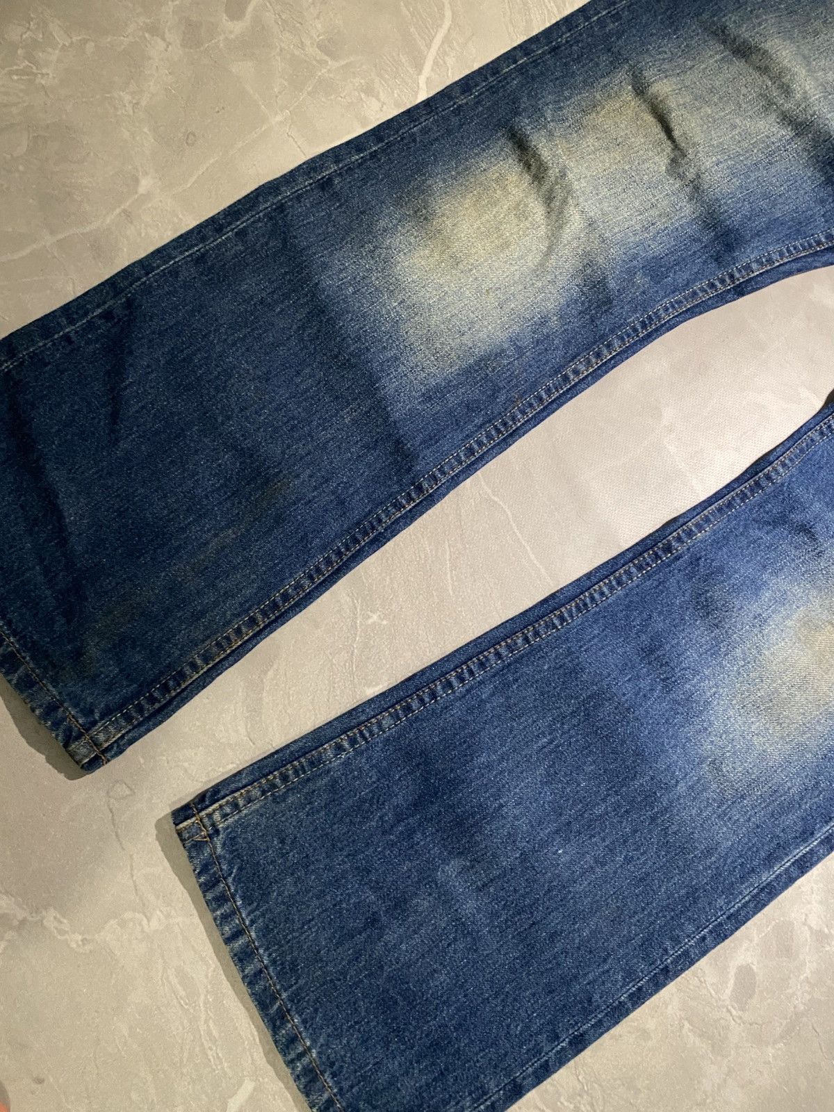 Vintage Flare Fit Denim Heavy Wash Distressed Underground Vibe Size US 34 / EU 50 - 5 Thumbnail