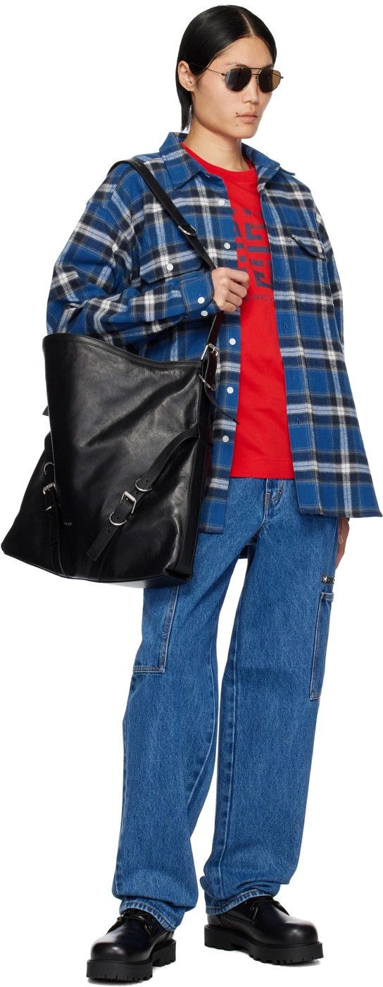 Givenchy o1srvl11e0125 Marbled Denim Cargo Pants in Blue Size 30" / US 8 / IT 44 - 4 Thumbnail