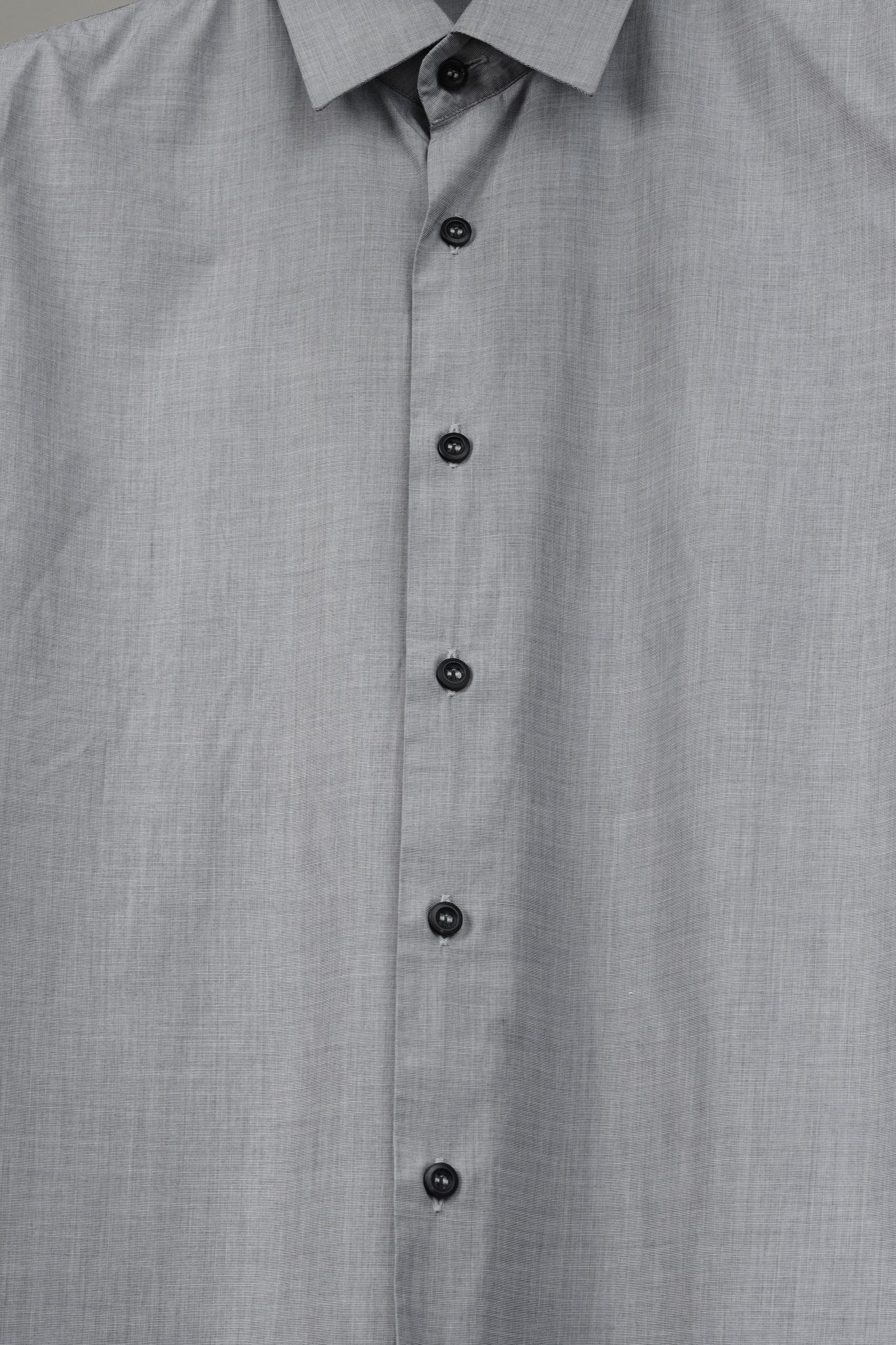 Prada Prada Grey Crosshatched Cotton Button-Up Shirt Size US L / EU 52-54 / 3 - 7 Thumbnail
