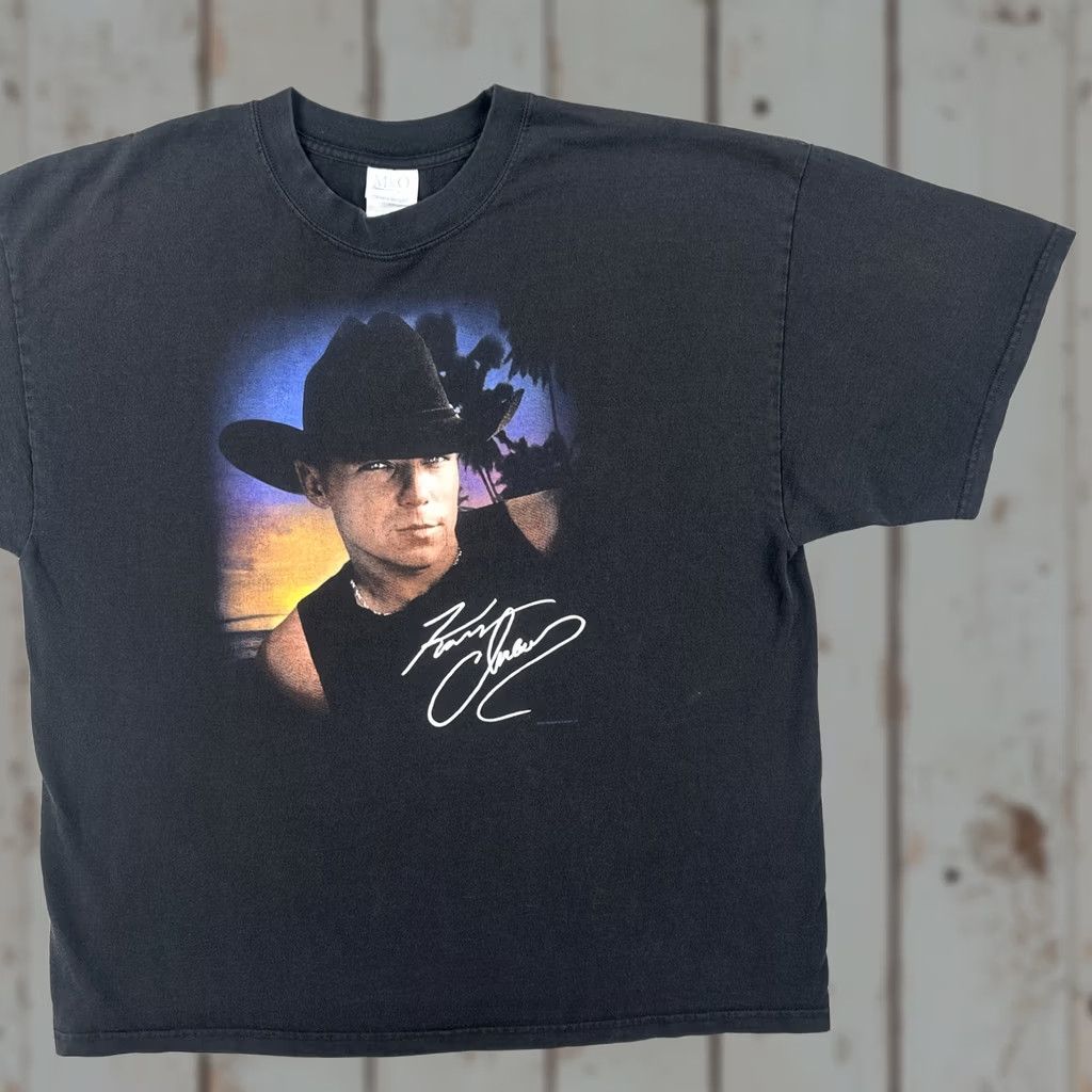 Vintage VINTAGE M&O KNITS T-Shirt Black 2XL Kenny Chesney Margaritas Señoritas 2003 Tour Cowboy Music 90s Classic Mens Size US XXL / EU 58 / 5 - 1 Thumbnail