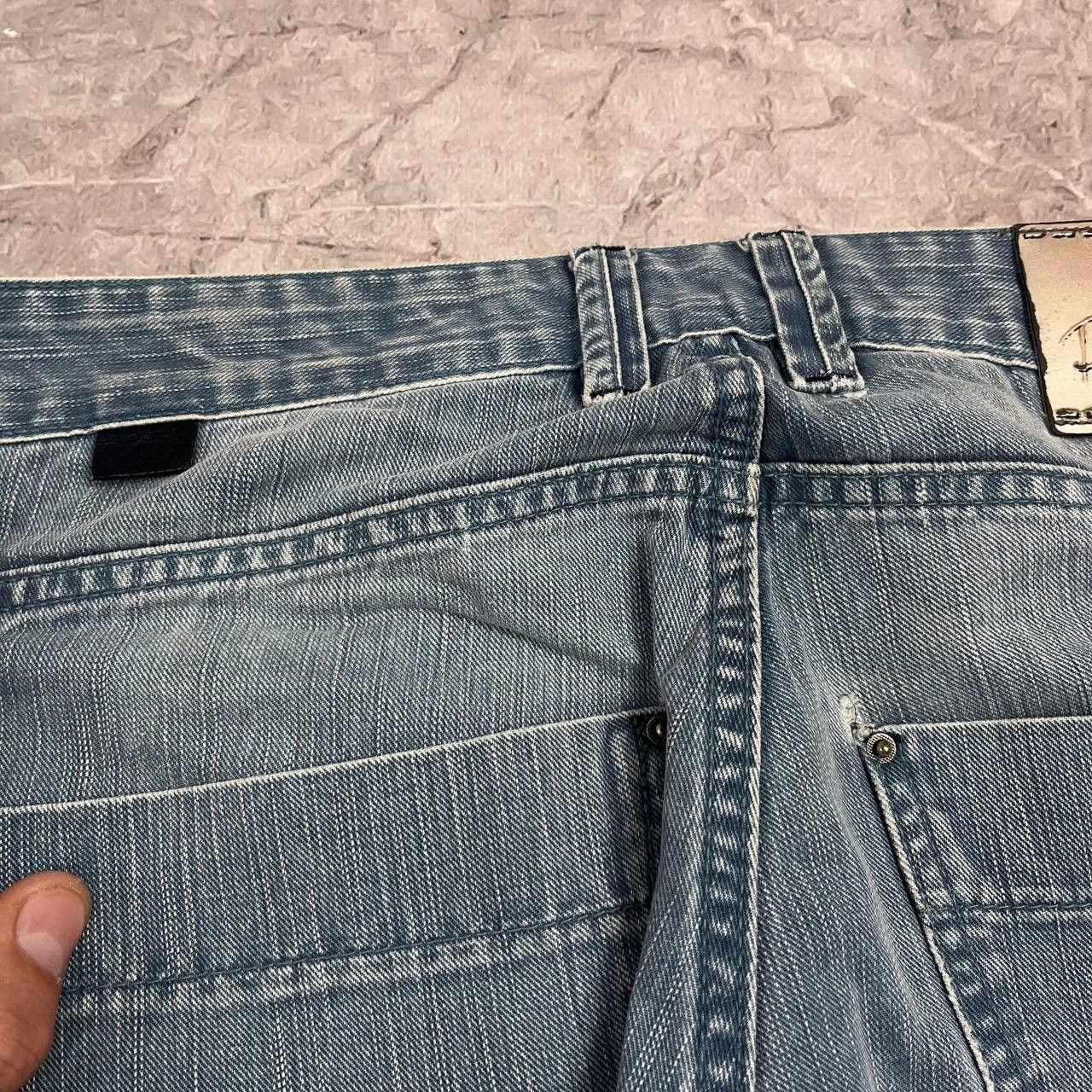 Japanese Brand Jeans Dirty Pants Faded Crash Denim Thrashed Y2K Distressed Size US 33 - 5 Thumbnail