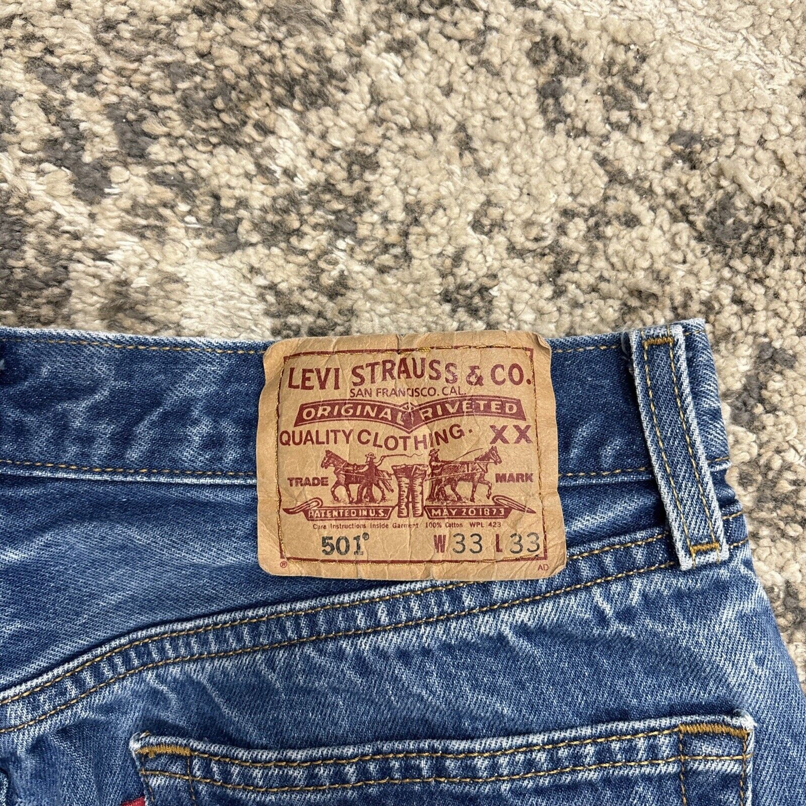 Levi's Vintage Y2k LEVIS 501XX Jeans Button Fly Denim Tag 33x33 Size US 33 - 3 Thumbnail
