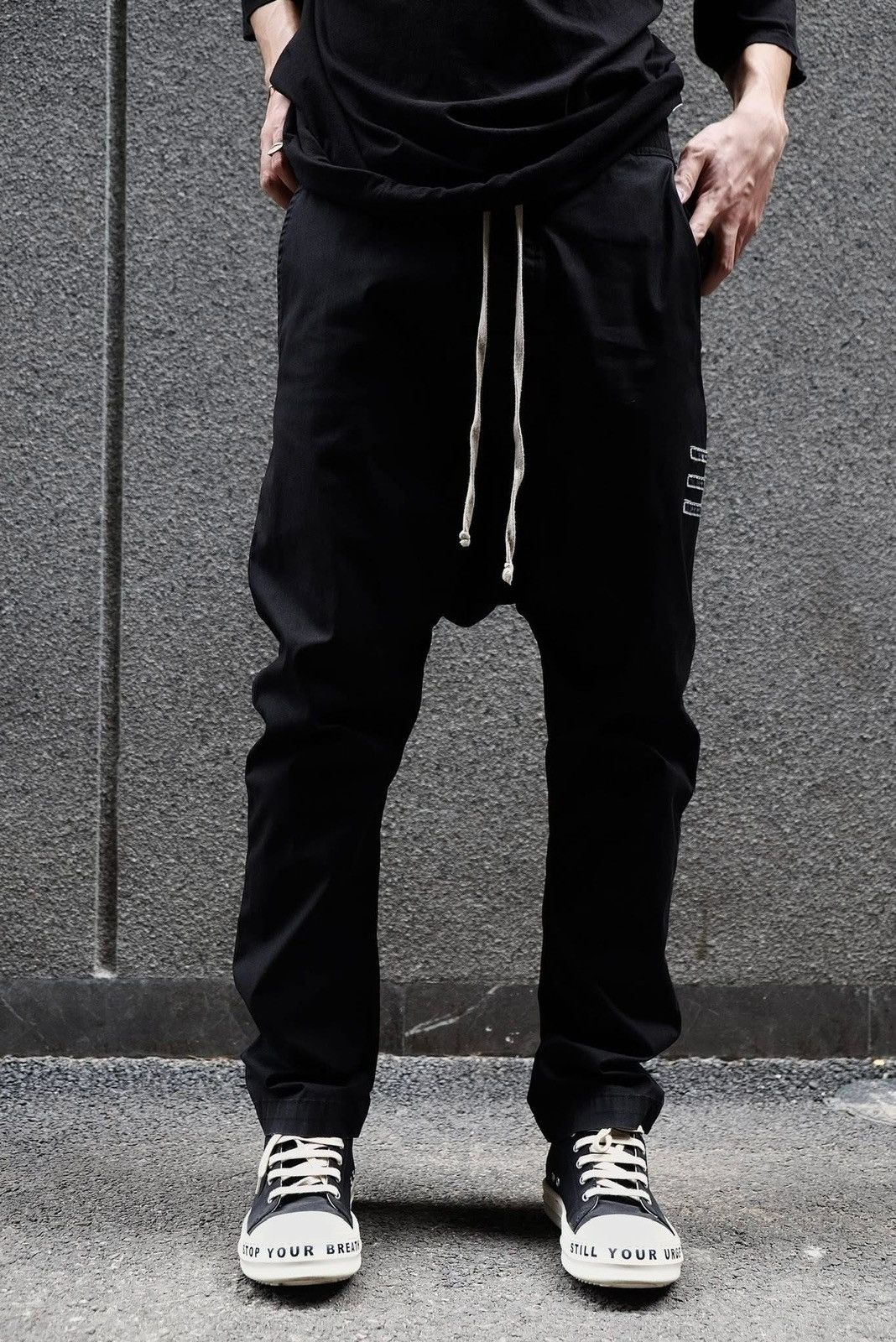 Rick Owens Drkshdw RICK OWENS DRKSHDW DRAWSTRING LONG PANTS Size US 29 - 1 Thumbnail