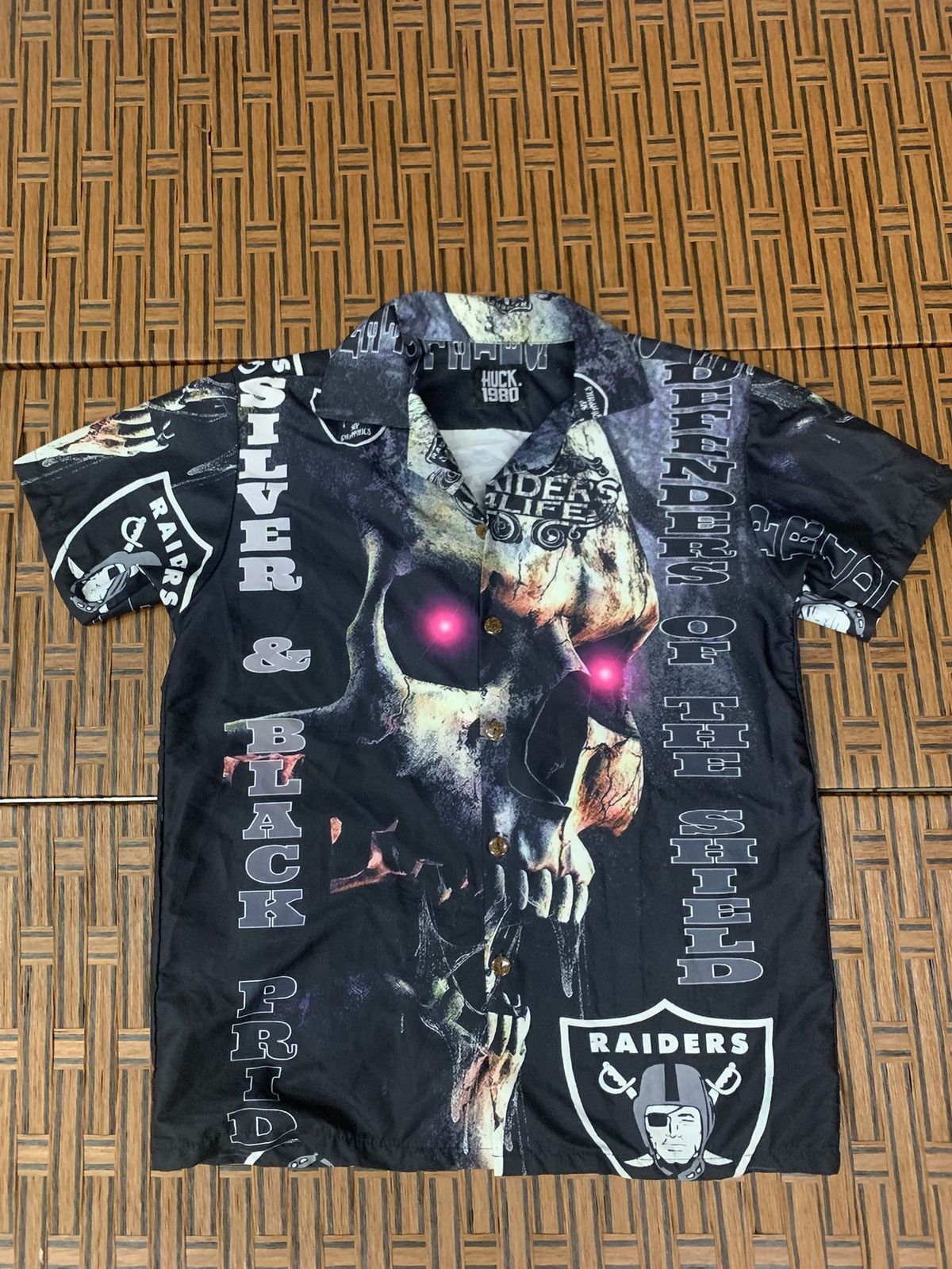Vintage Huck 1980 Skull Printed Riders Size US L / EU 52-54 / 3 - 1 Thumbnail