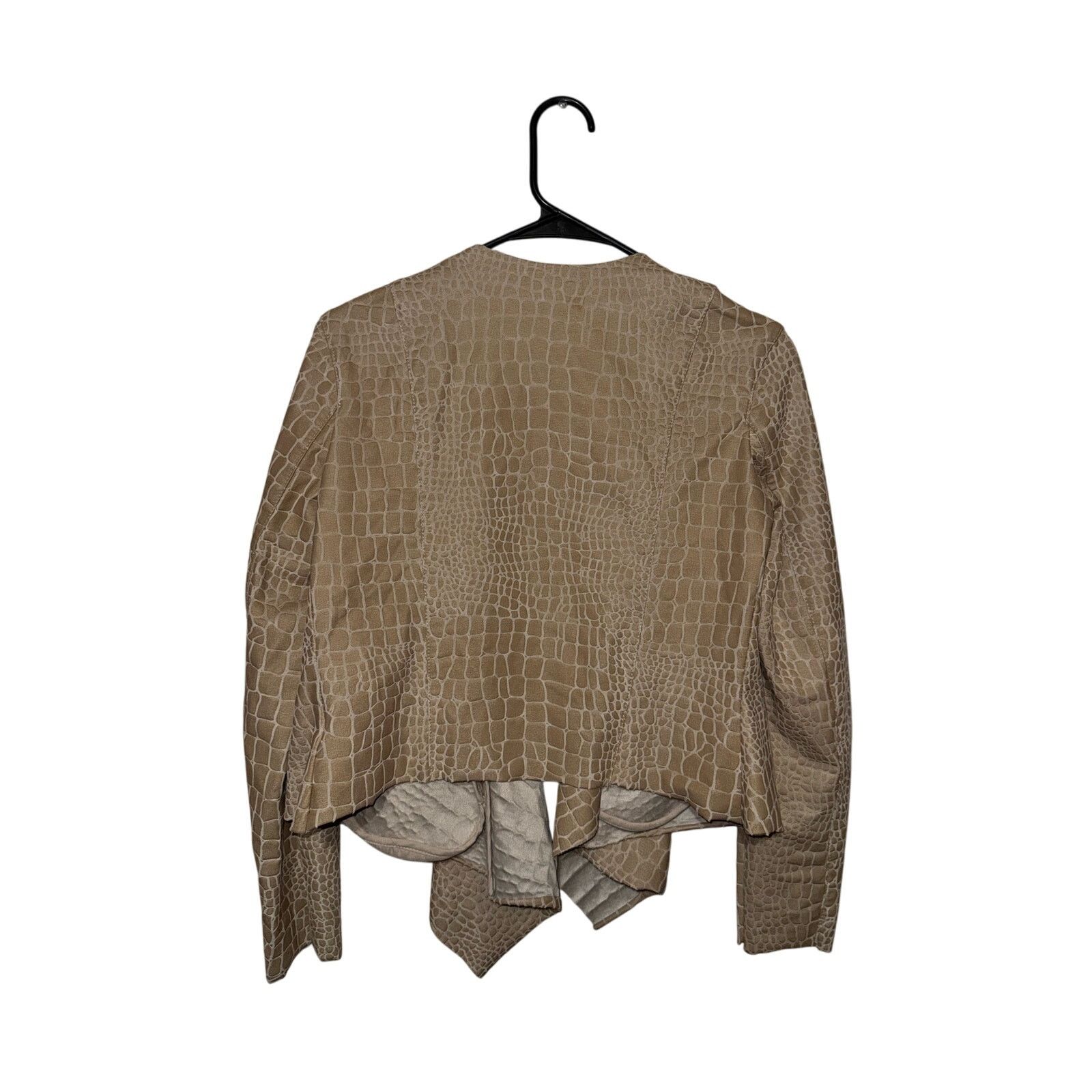 BLANKNYC Blank NYC Tan Croc Embossed Faux Leather Blazer - XS Size XS / US 0-2 / IT 36-38 - 4 Thumbnail