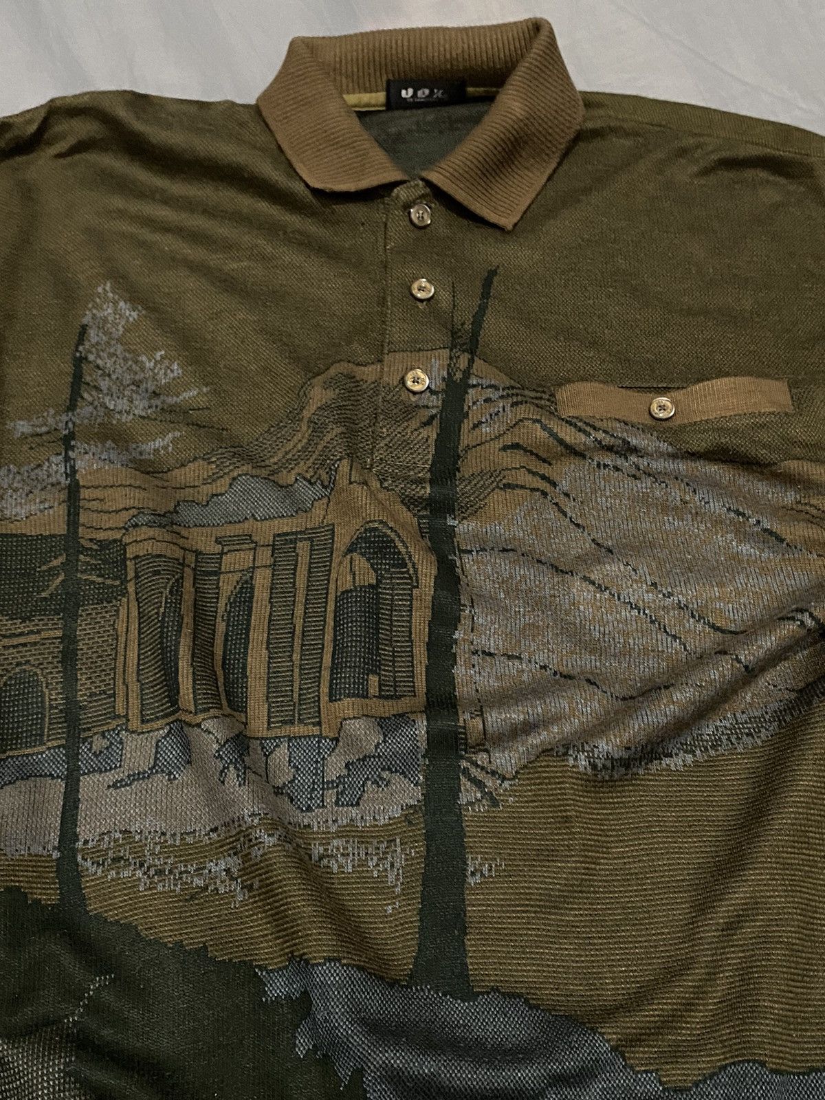 Polo Ralph Lauren Japan JOX Wool Knitwear Mountain Art Inspired Polo RL Size US M / EU 48-50 / 2 - 2 Thumbnail