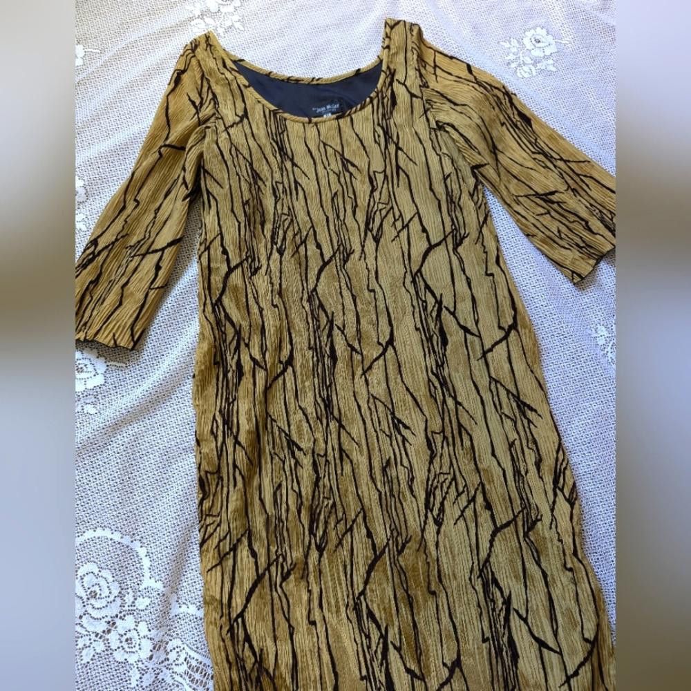 Designer Rare Joan McGee Silk Wearable Art Fiber Plisse Dress Size M / US 6-8 / IT 42-44 - 6 Thumbnail