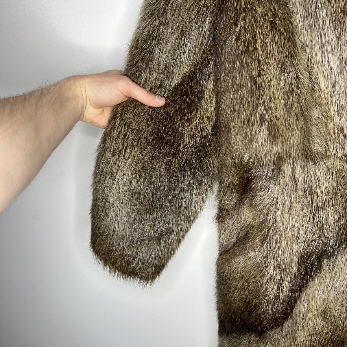 90s Vintage Real Rabbit Fur Coat Jacket Heavy Opium Punk Y2K