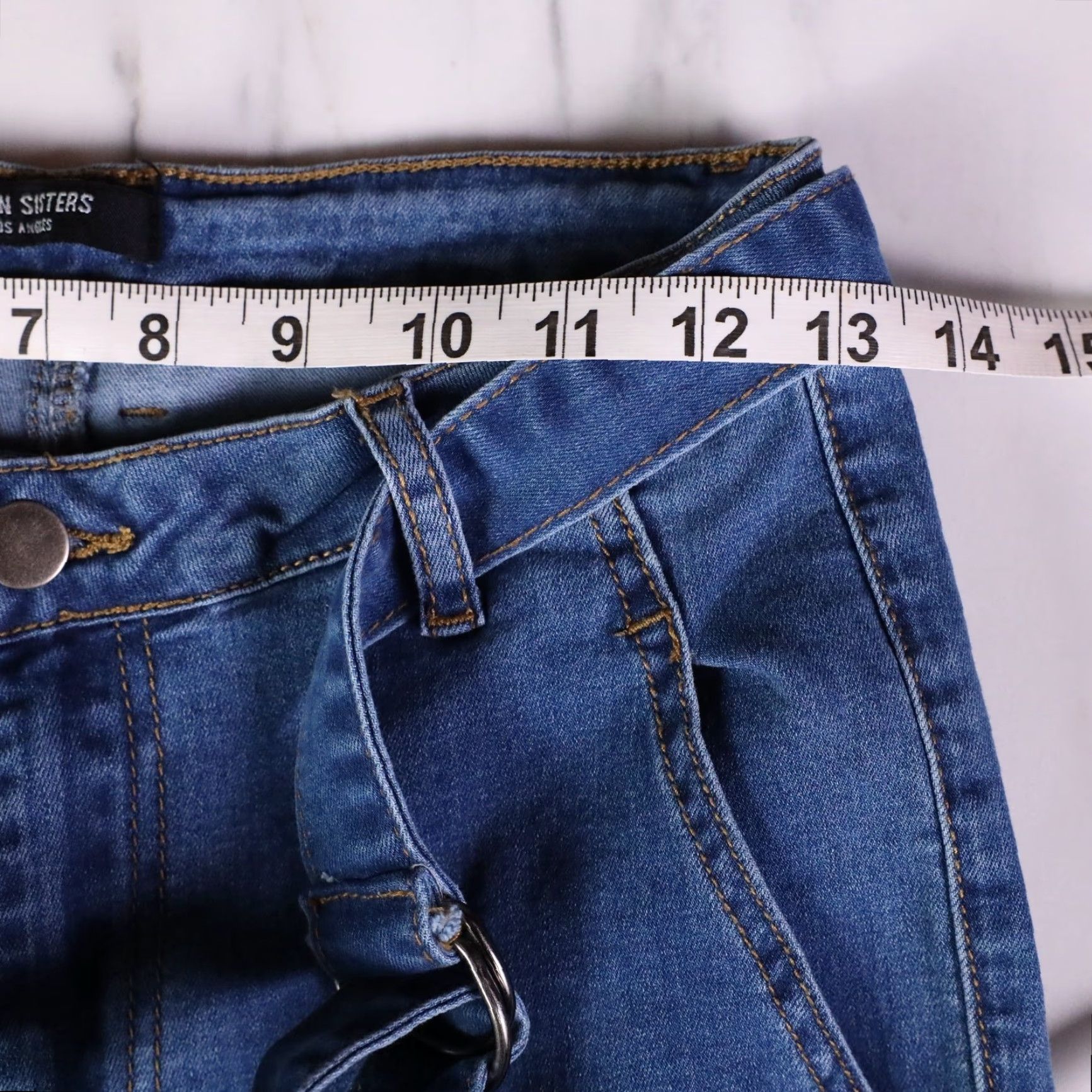 Vintage Twiin Sisters Jeans Cargo Skinny High Rise Belted 26in Waist Womens Medium Blue NWT Size 32" / US 10 / IT 46 - 5 Thumbnail