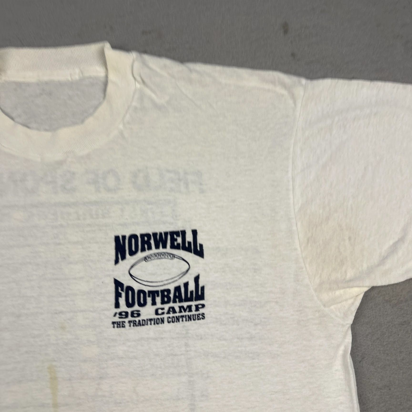 Vintage VINTAGE Norwell Football Shirt Mens Large White 1996 Camp Field Sponsors 90s Size US XL / EU 56 / 4 - 6 Thumbnail