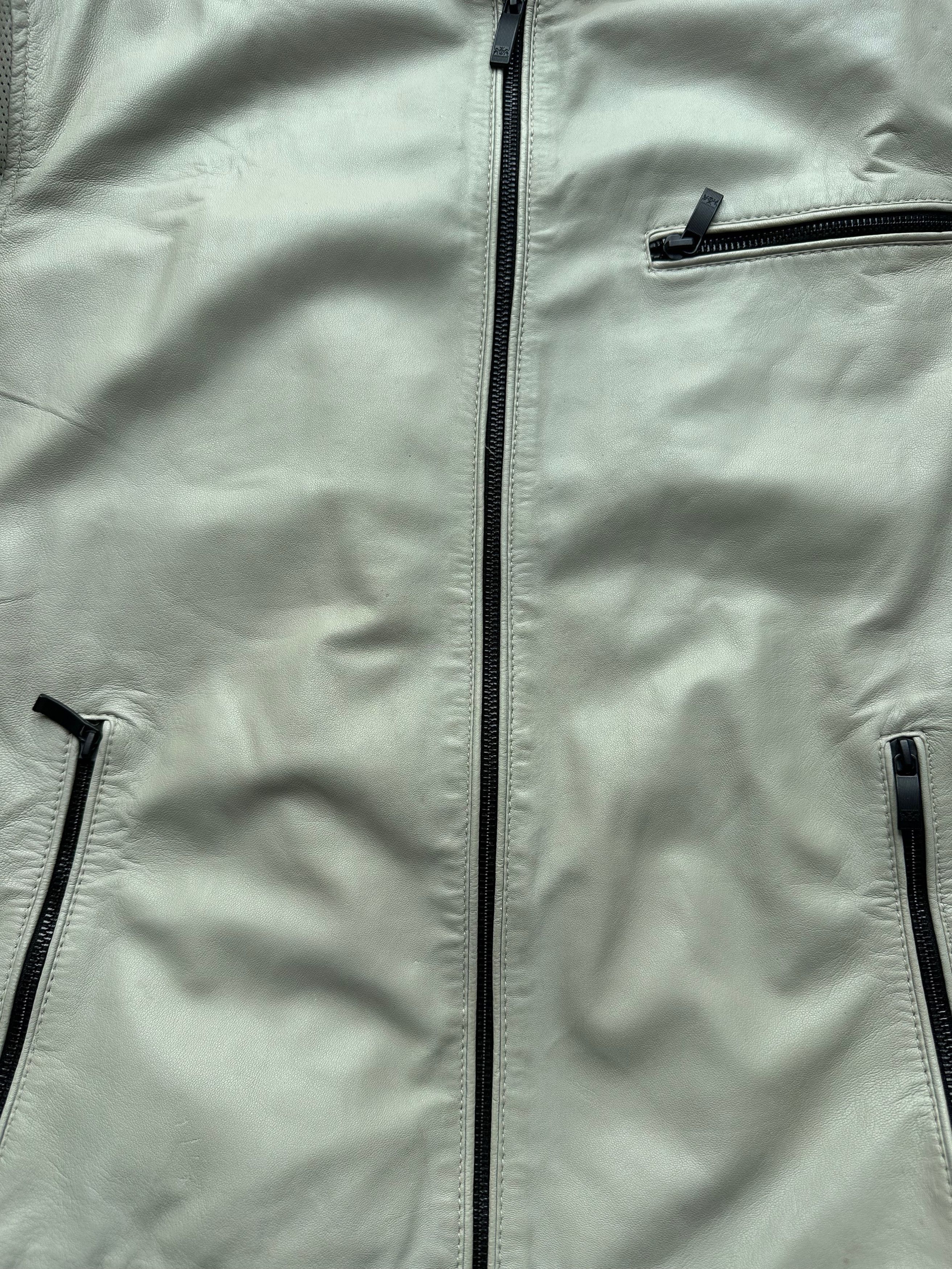 Leather Walbusch Lamb Nappa Leather cream jacket Size US L / EU 52-54 / 3 - 11 Thumbnail
