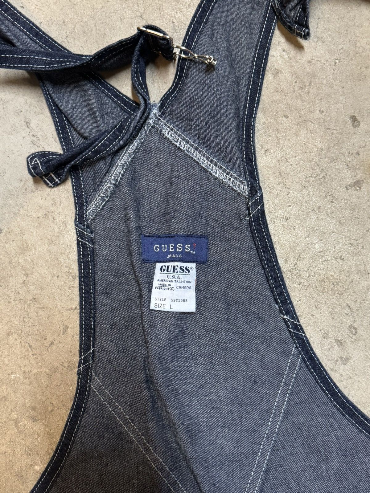 Guess × Vintage Vintage Guess Wide Leg Denim Overalls Size Large Dark Indigo Size US 36 / EU 52 - 7 Thumbnail