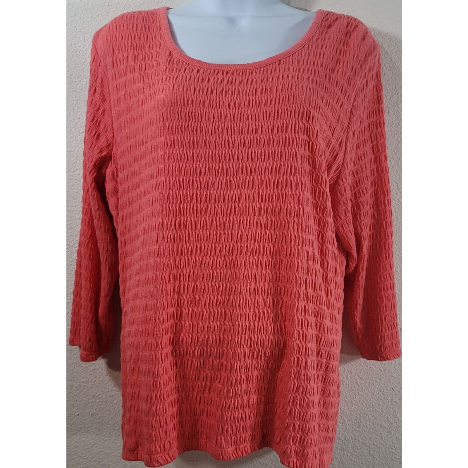 Other Draper's & Damon's Coral Orange Pink Puckered Material Top L Size L / US 10 / IT 46 - 1 Thumbnail