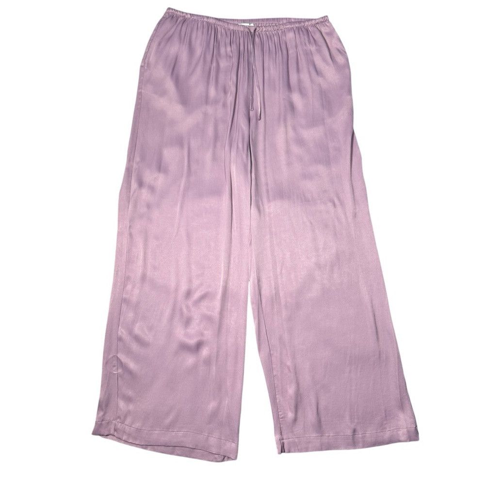 Nordstrom New Nordstrom Tie Front Satin Wide Leg Dusty Rose Pants Siz Size 34" / US 12 / IT 48 - 2 Thumbnail