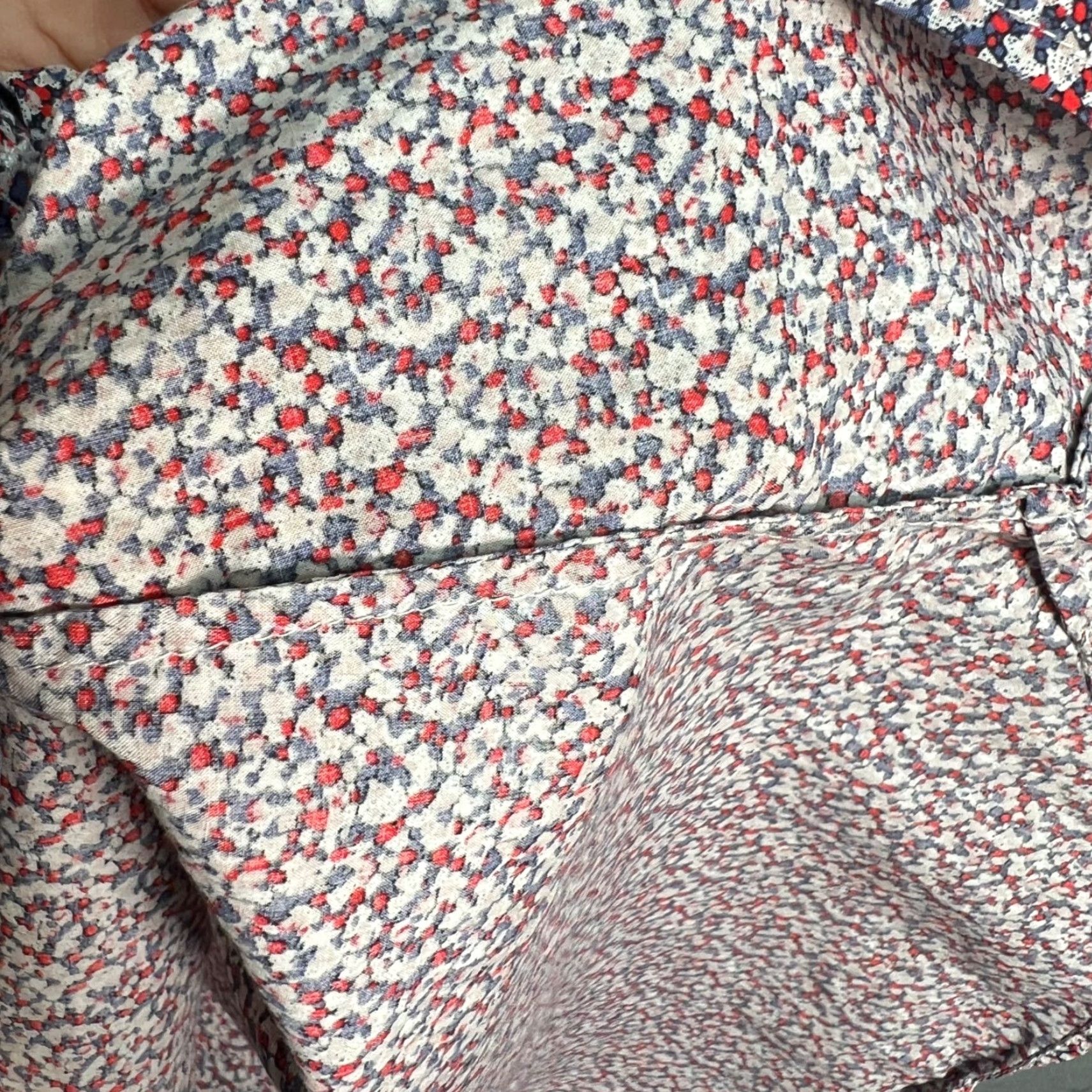 Vintage VINTAGE M.Patmos Womens Floral Button-Down Shirt XS Red White Blue Cotton Shirt Womens XS Size XS / US 0-2 / IT 36-38 - 7 Thumbnail