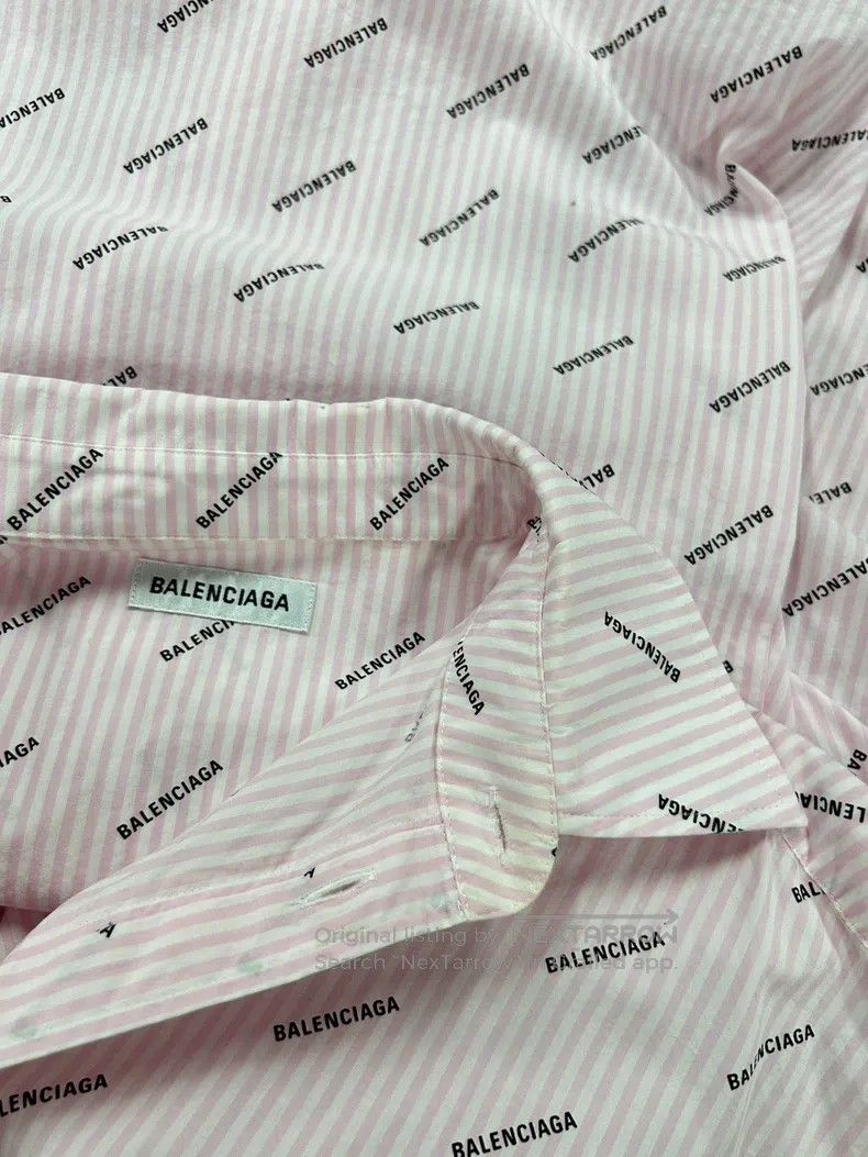 Balenciaga Balenciaga Pink logo lettering print shirt Size XS / US 0-2 / IT 36-38 - 6 Thumbnail