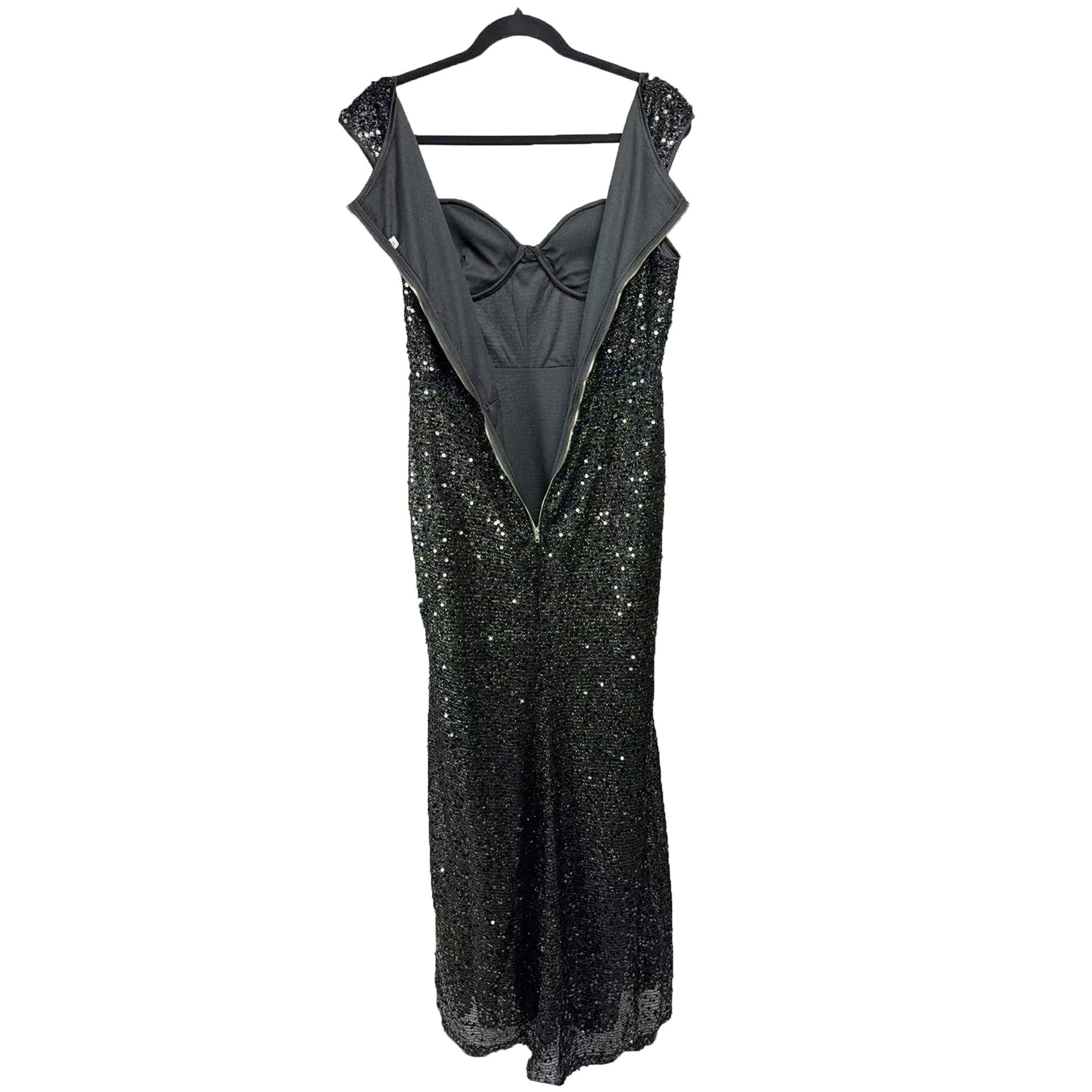 Other Women’s Shiny Sequin Maxi Evening Dress Party Wedding Gown Size M / US 6-8 / IT 42-44 - 3 Thumbnail