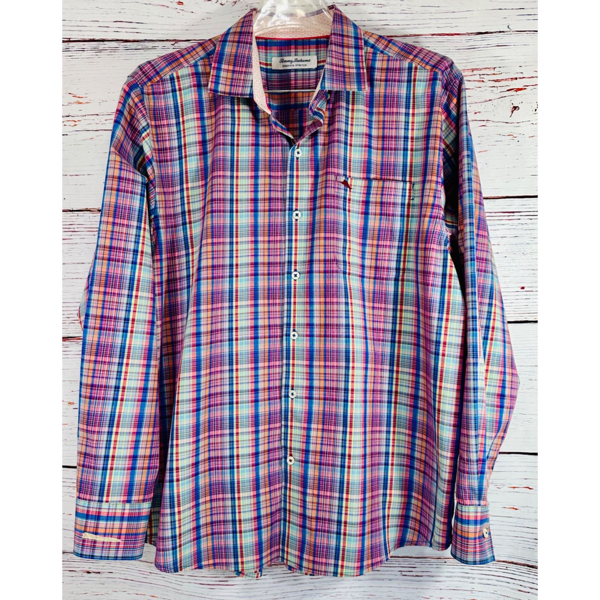 Tommy Bahama Tommy Bahama Sarasota Stretch Multicolor Plaid Long Sleeve B Size US L / EU 52-54 / 3 - 7 Thumbnail