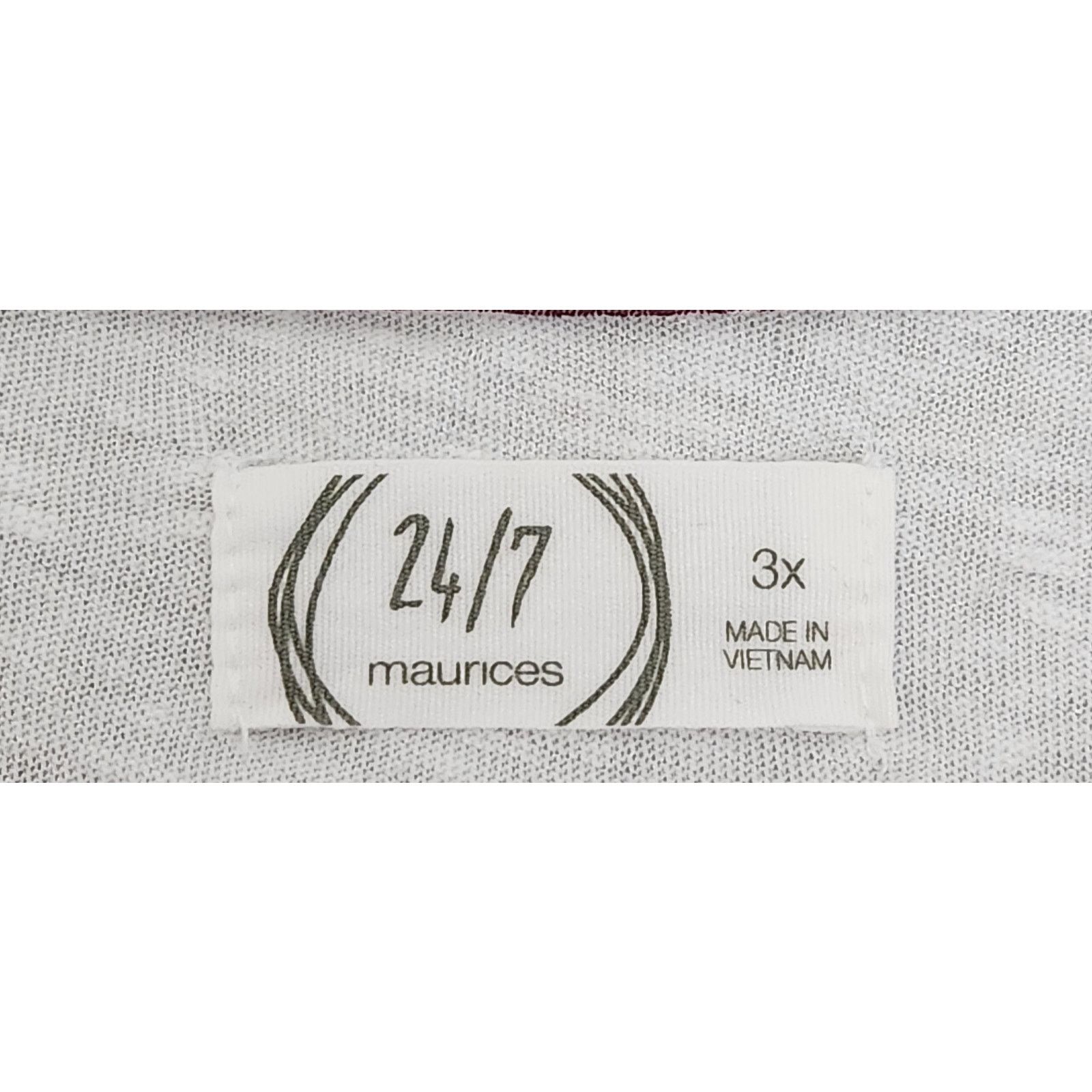 Other Maurices White Burgundy Striped Raglan Sleeves Top 3X Soft Size 3XL / US 20-22 - 4 Thumbnail