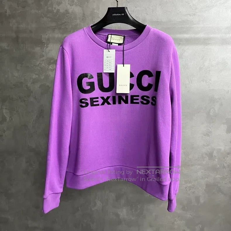 Gucci Gucci Purple letter-printed pullover sweatshirt Size US XXL / EU 58 / 5 - 1 Thumbnail