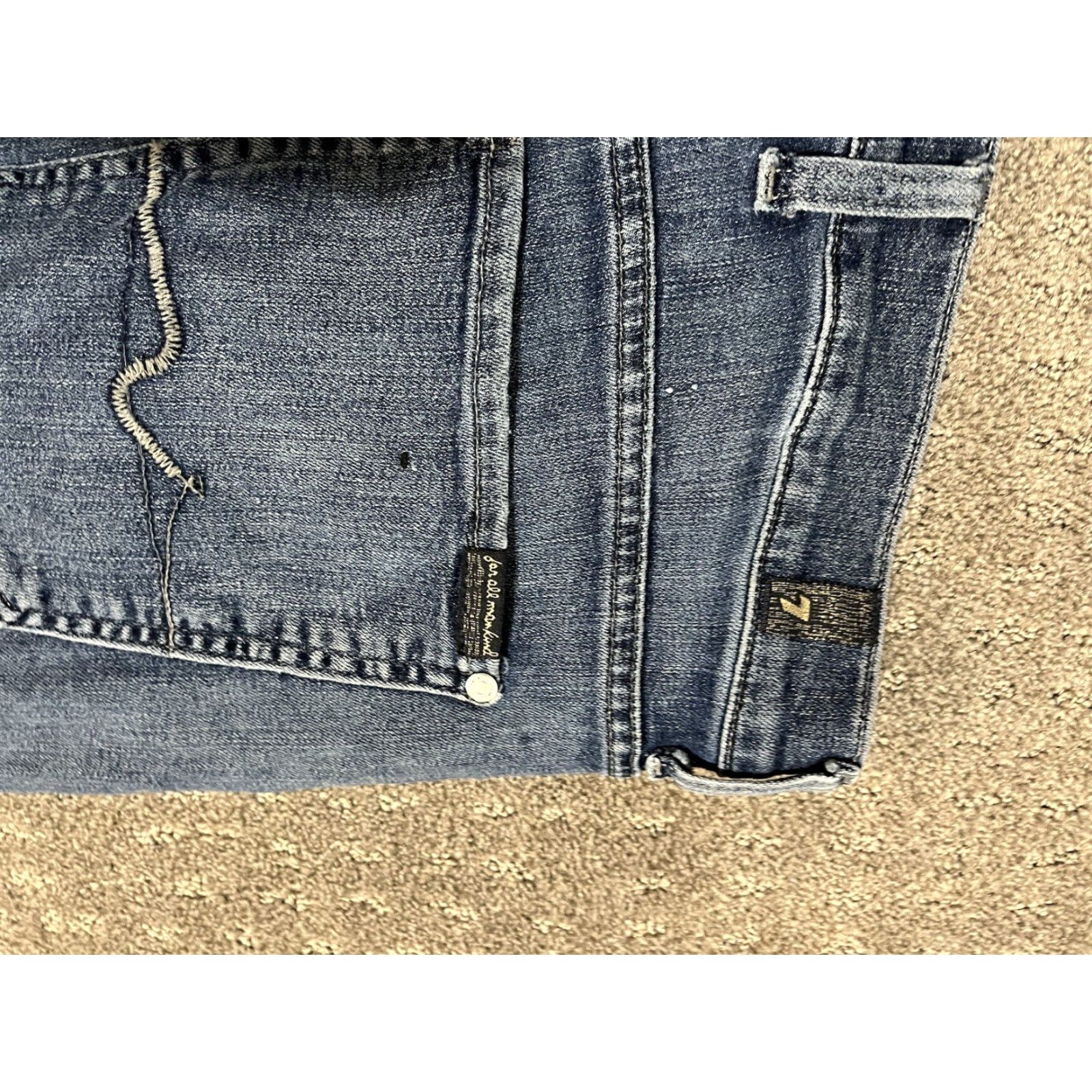 7 For All Mankind 7 For All Mankind Jeans Mens 36x33 Blue Regular 5-Pocket Denim Pants Zip Fly Stretch Cotton Denim USA Straight Size US 36 / EU 52 - 5 Thumbnail
