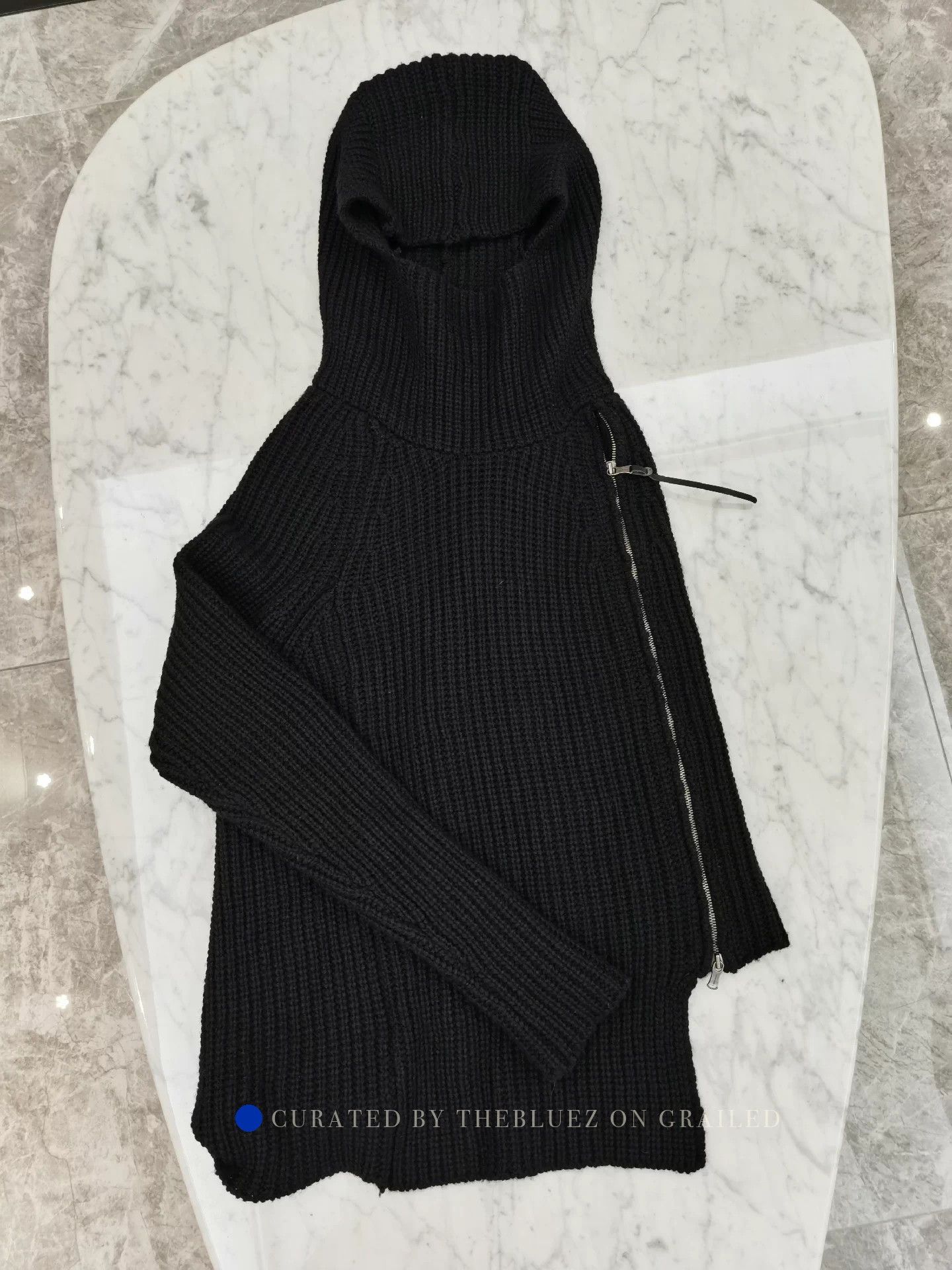 The Viridi-anne Unique Irregular Black Wool Sweater Size US L / EU 52-54 / 3 - 1 Thumbnail