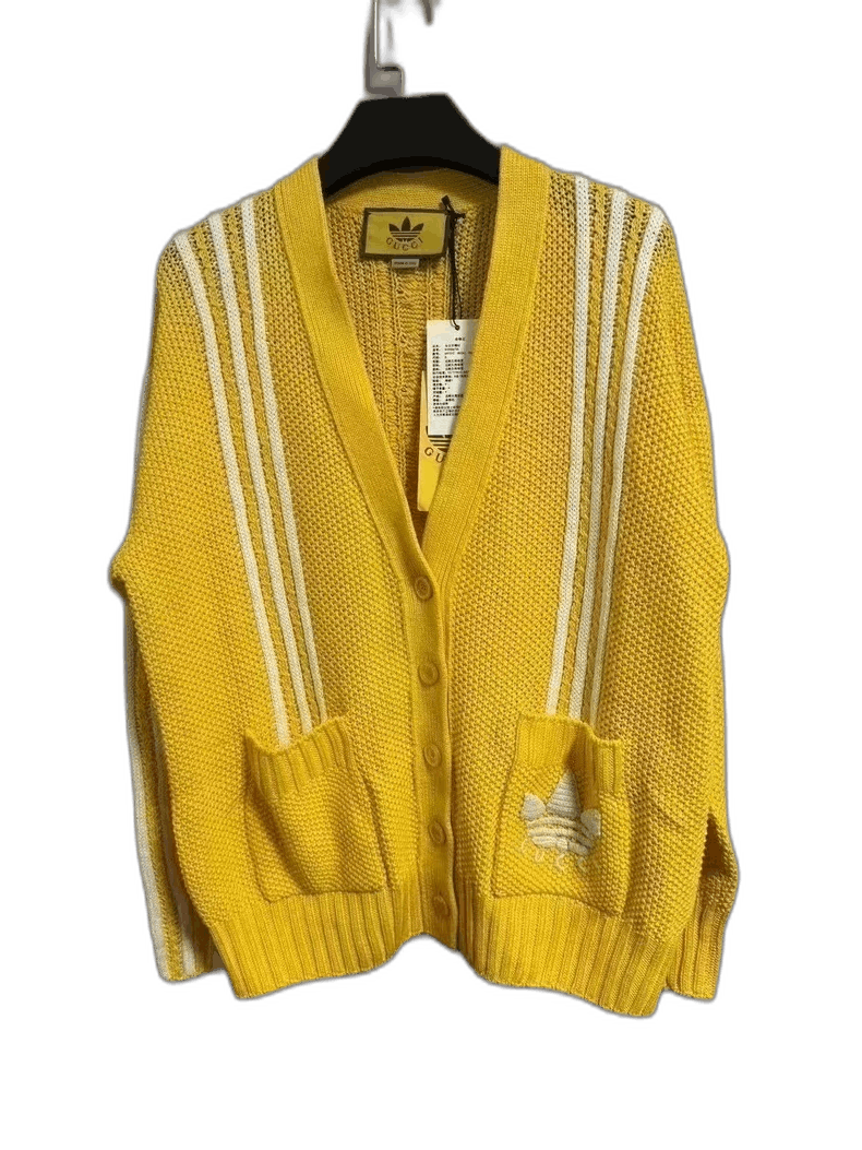 Gucci Gucci x Adidas Yellow Knitted Cardigan Sweater-2505 Size S / US 4 / IT 40 - 1 Thumbnail