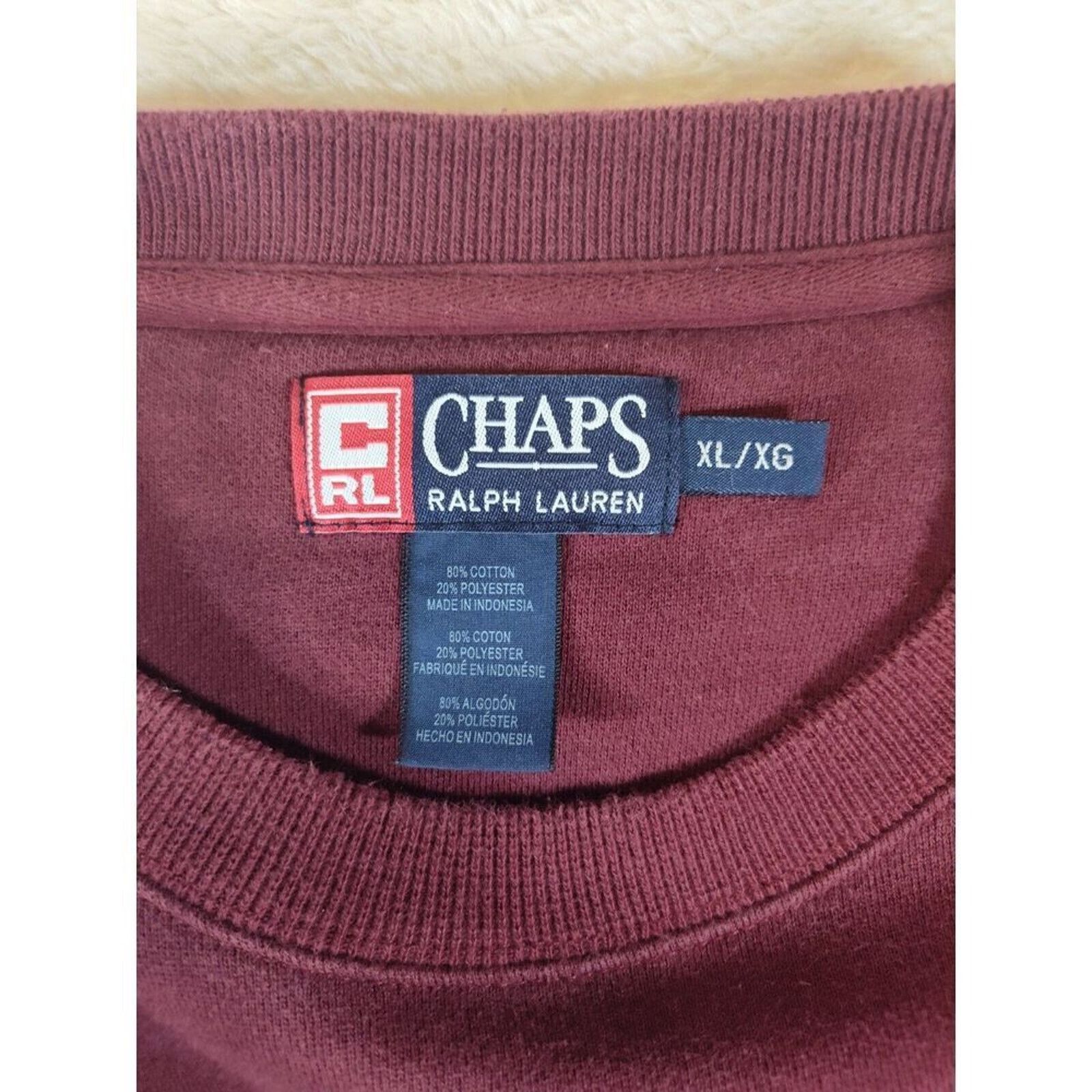 Vintage Vintage Chaps Ralph Lauren Spellout Sweatshirt Mens XL Size US XL / EU 56 / 4 - 9 Thumbnail