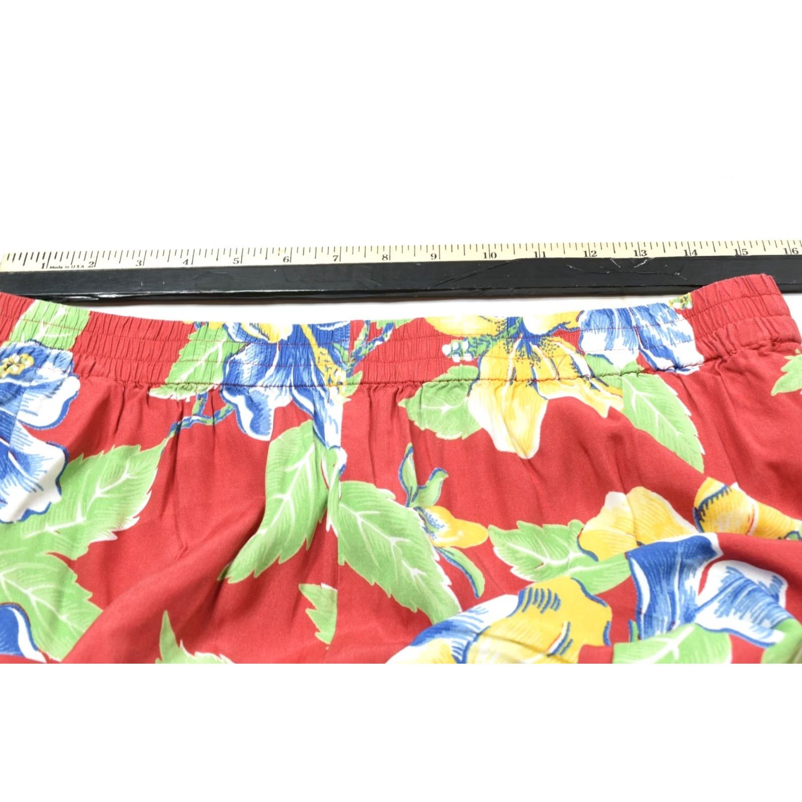 Polo Ralph Lauren Polo Ralph Lauren Tropical Hibiscus Floral Pants Red Pull-On Stretch Womens 12 Regular Straight Ank les Size 34" / US 12 / IT 48 - 7 Thumbnail