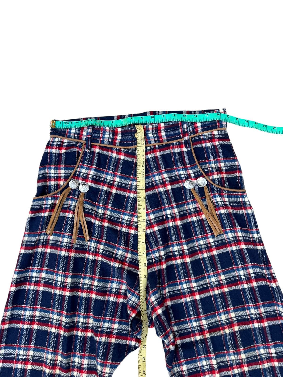 mercibeaucoup Drop Crotch Plaid Tartan Cropped Westerner Pant Size 3 Size US 33 - 4 Thumbnail
