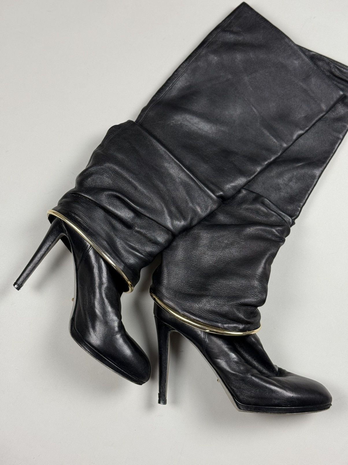 Sergio Rossi Sergio Rossi Ladies Leather Over The Knee Heeled Boots Size US 8.5 / IT 38.5 - 6 Thumbnail