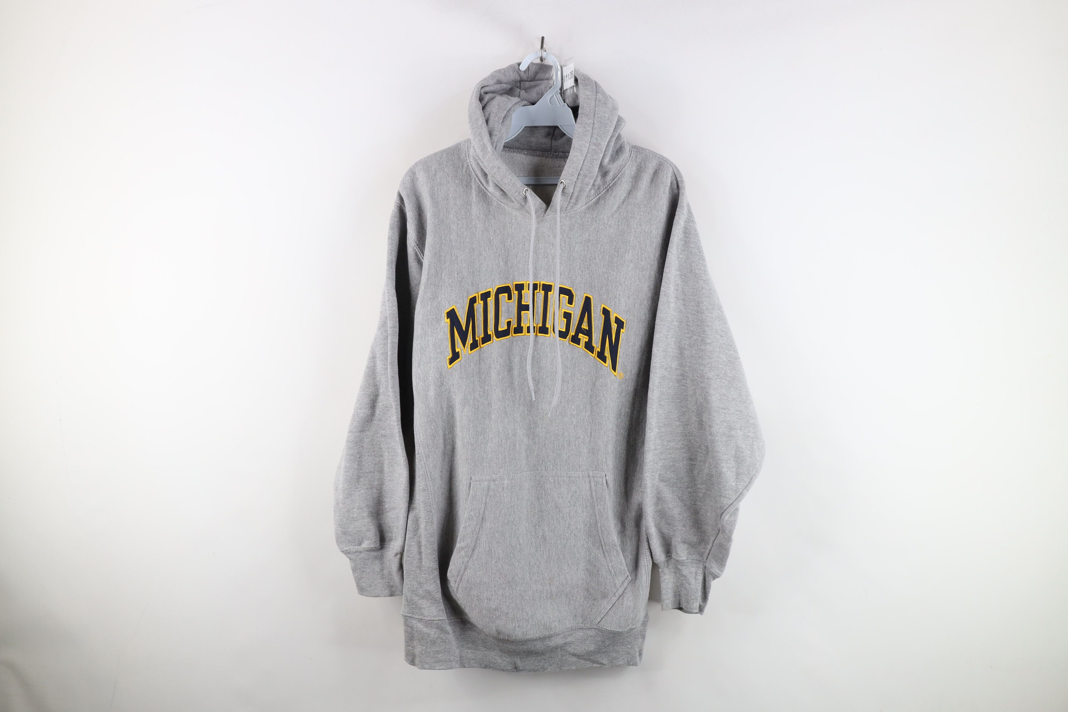 Vintage Vintage 90s University of Michigan Hoodie Heather Gray Size US M / EU 48-50 / 2 - 1 Thumbnail