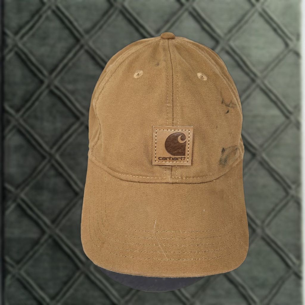 Carhartt Carhartt Hat Cap Strap Back Canvas Patch Workwear Distressed Men's Workwear Used Hat Size ONE SIZE - 1 Thumbnail