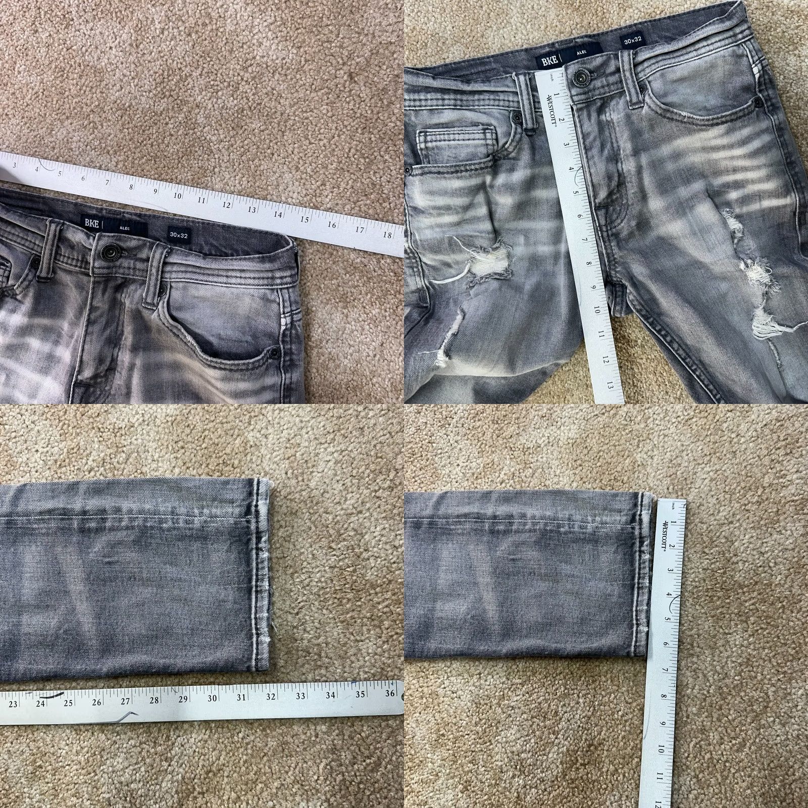 Vintage BKE Buckle Alec Jeans Men 30x32 Gray Stretch Denim Straight 5-Pocket Regular Cap Rise Mid Vintage: No Size US 30 / EU 46 - 8 Thumbnail
