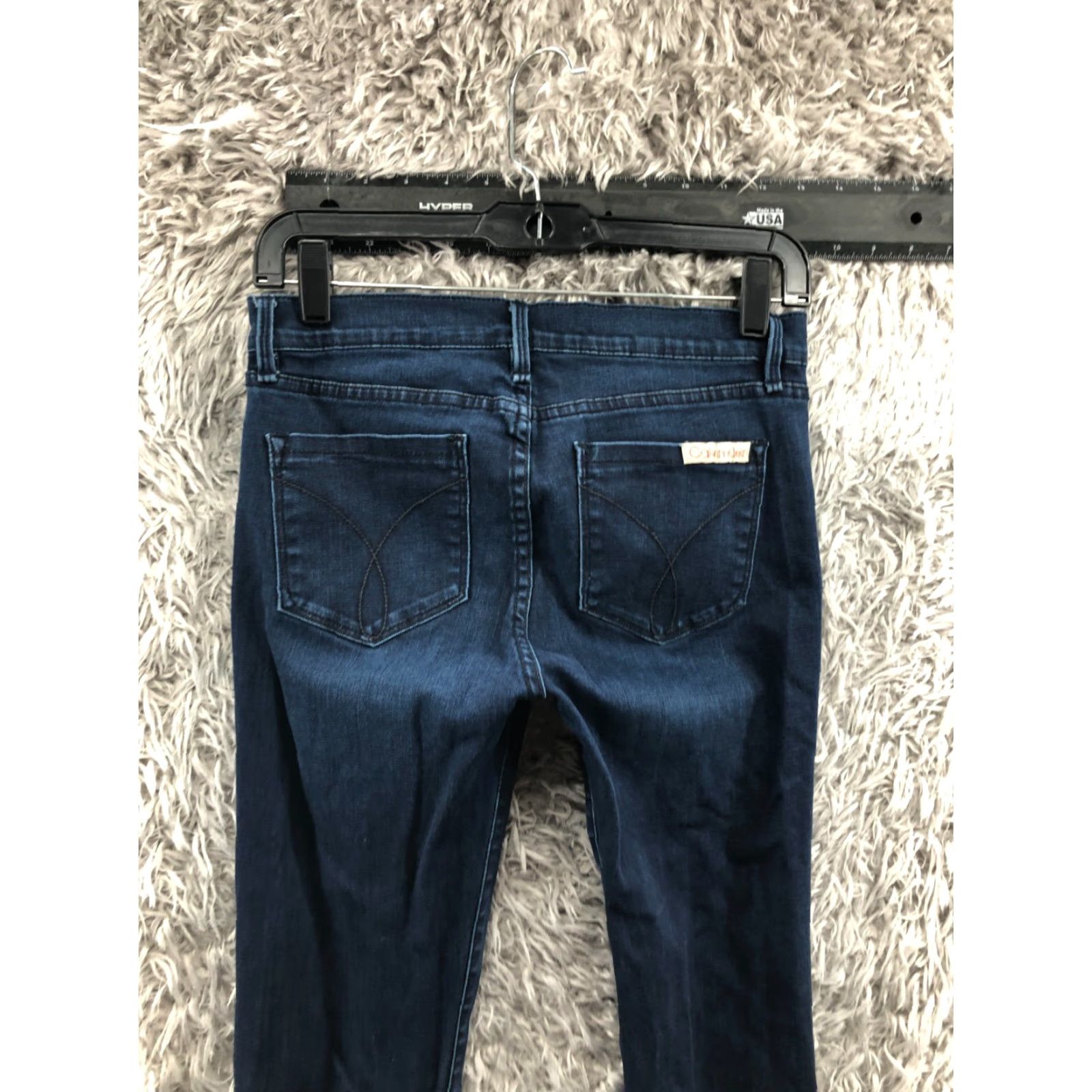 Calvin Klein Calvin Klein RCKR Kick Jeans Size 4 Womens Dark Wash Blue Denim Bootcut 5-Pocket Regular Comfort Pockets Size 27" / US 4 / IT 40 - 7 Thumbnail