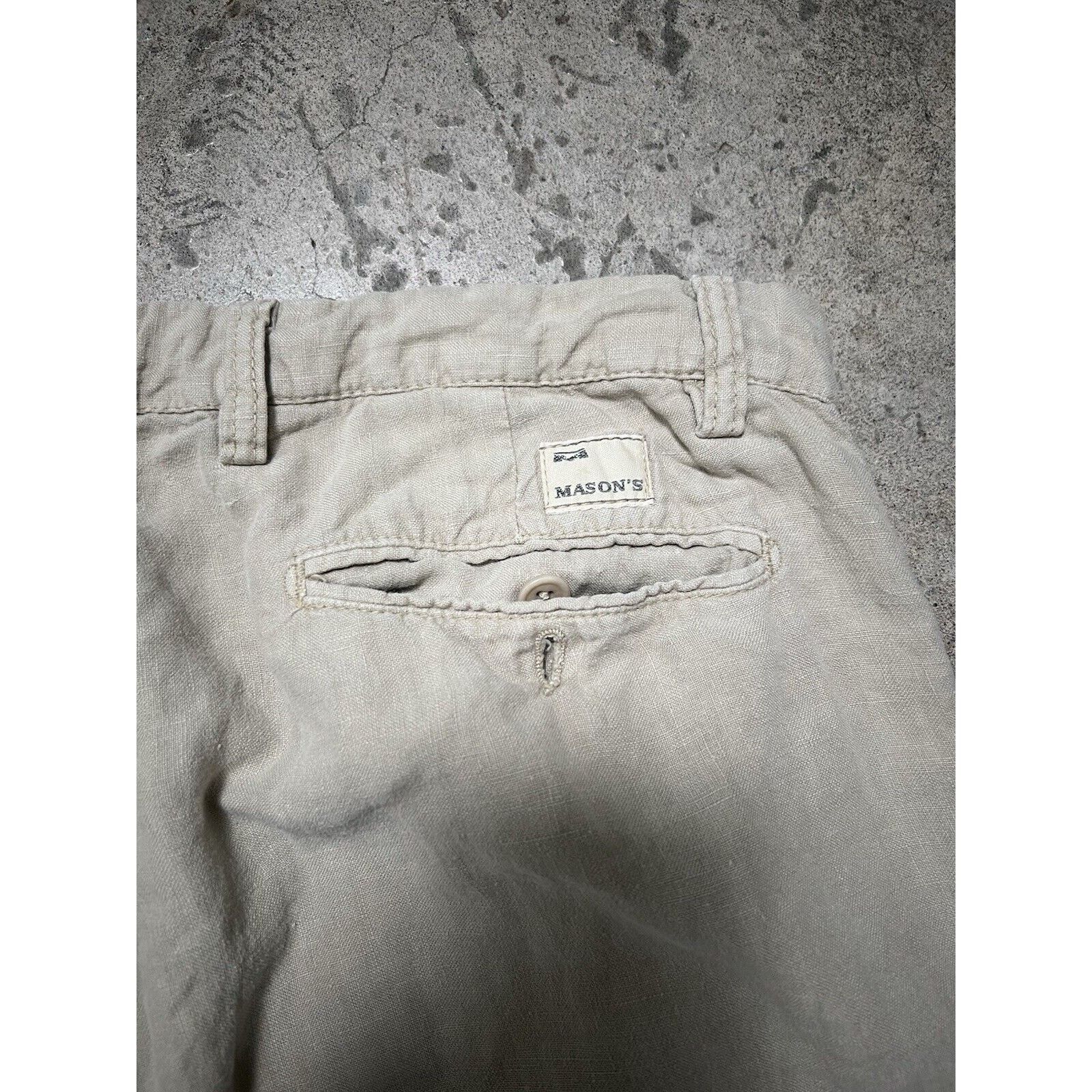 Mason's Mason's Tan Linen Baggy Pants Loose Fit Made In Italy 34x29 Size US 34 / EU 50 - 7 Thumbnail