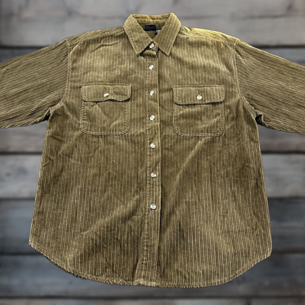 Route 66 VINTAGE Route 66 Shirt Mens M Green Corduroy Button Up Long Sleeve Cotton 90s Size US M / EU 48-50 / 2 - 1 Thumbnail