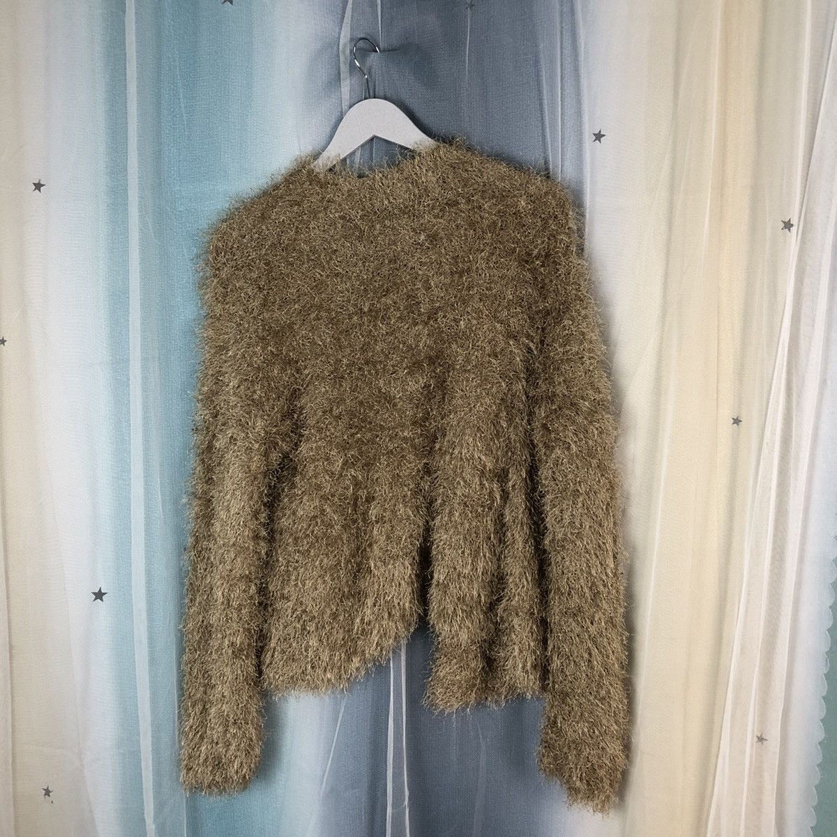 Aran Isles Knitwear × Homespun Knitwear × Japanese Brand Oversized KBF Gold Shag Shaggy Fur Mohair Cardigan #859 Size ONE SIZE - 11 Thumbnail