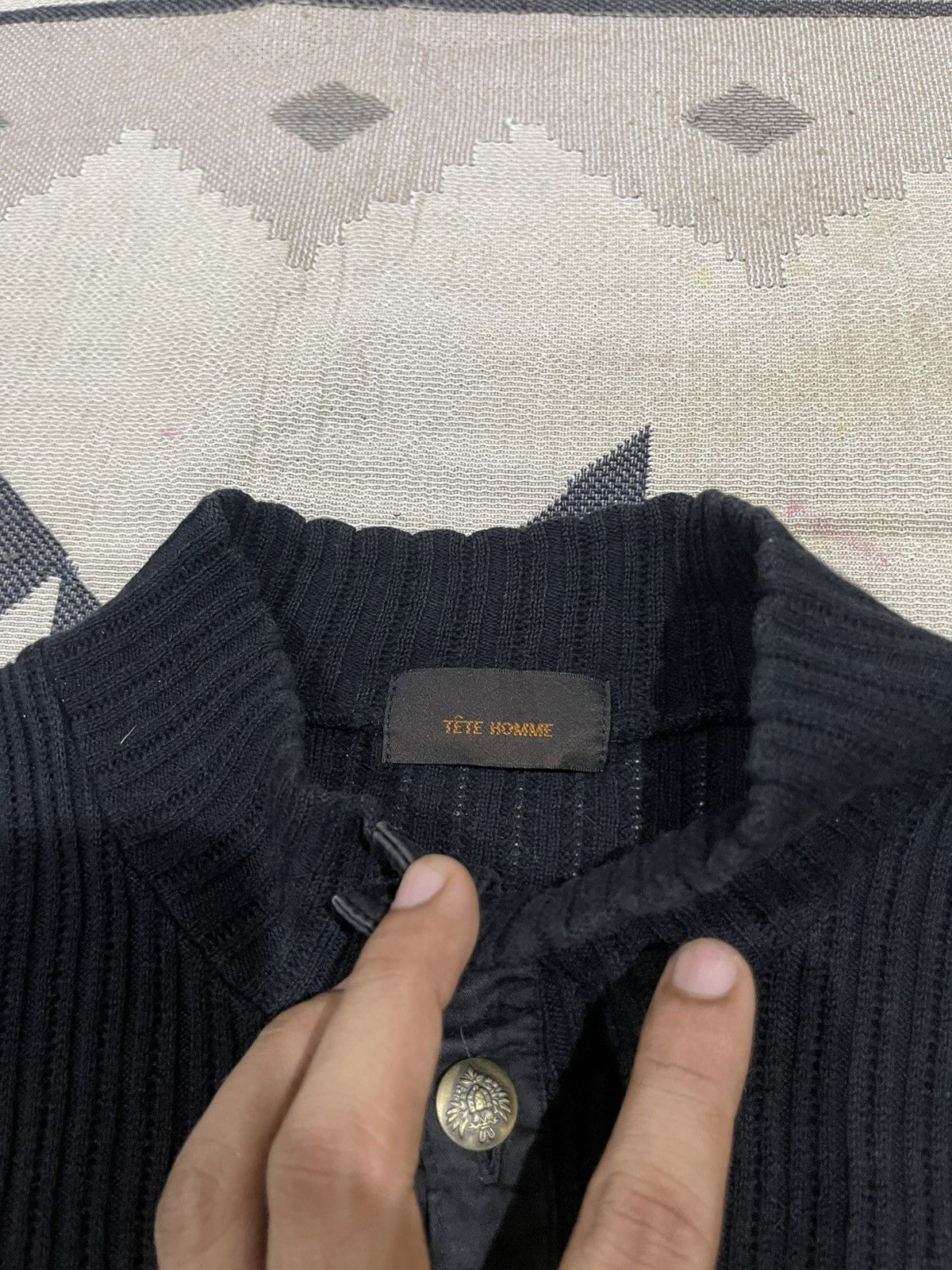Tete Homme 90s TETE HOMME BY ISSEY MIYAKE HALF BUTTON KNITWEAR Size US M / EU 48-50 / 2 - 9 Thumbnail