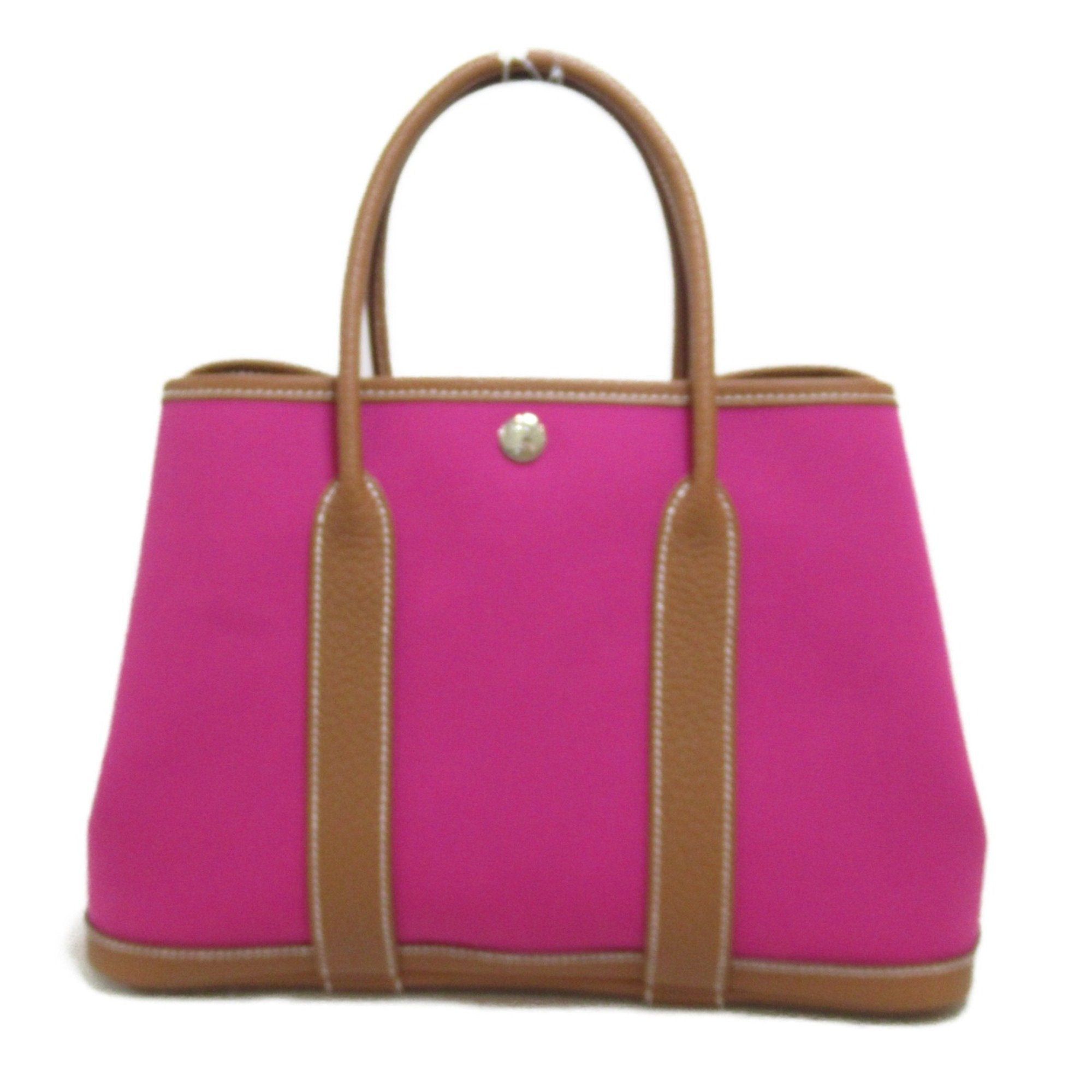 image of Hermes Garden Tpmtote Bag Purple Magnolia Negonda Leather Canvas Toaru Offiche, Women's