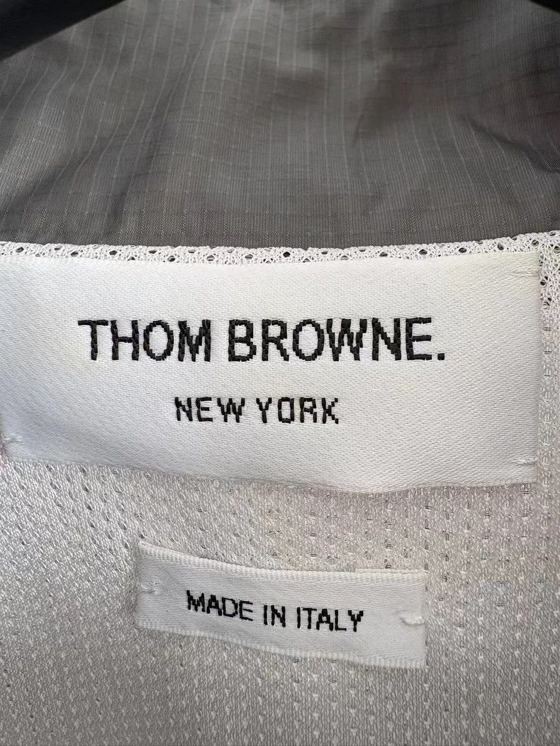 Thom Browne Thom Browne size3 Gray four stripe nylon zipper jacket Size US L / EU 52-54 / 3 - 6 Thumbnail
