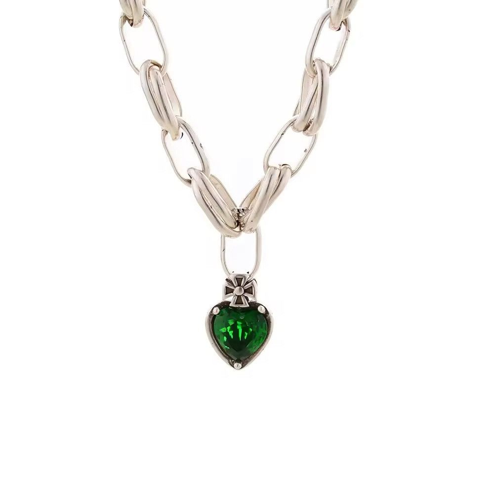 Jewelry Love Heart Shiny Green Crystal Bracelet Size ONE SIZE - 3 Thumbnail