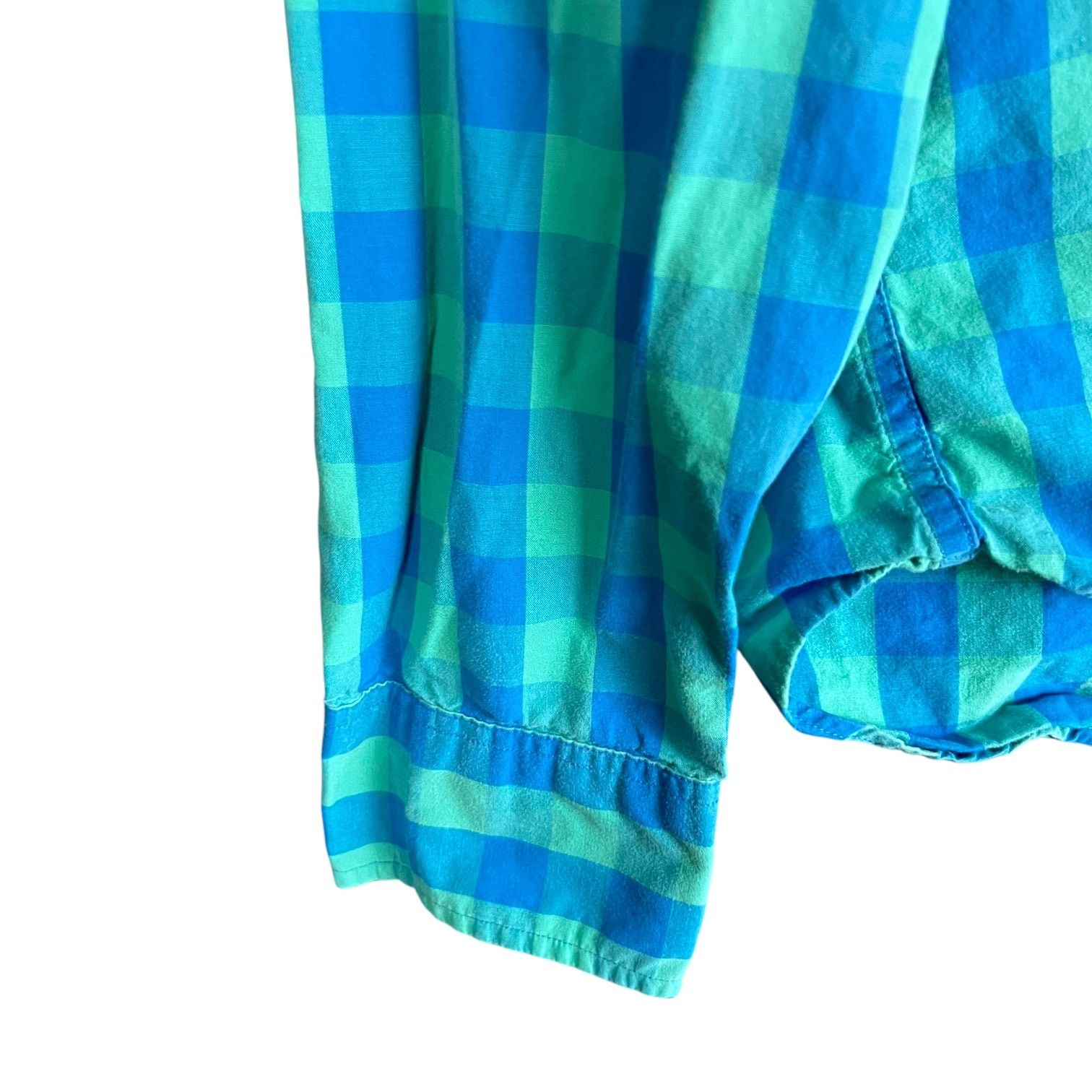 J.Crew Men's J.Crew Blue/Green Gingham Button Up Slim Shirt - L Size US L / EU 52-54 / 3 - 2 Thumbnail
