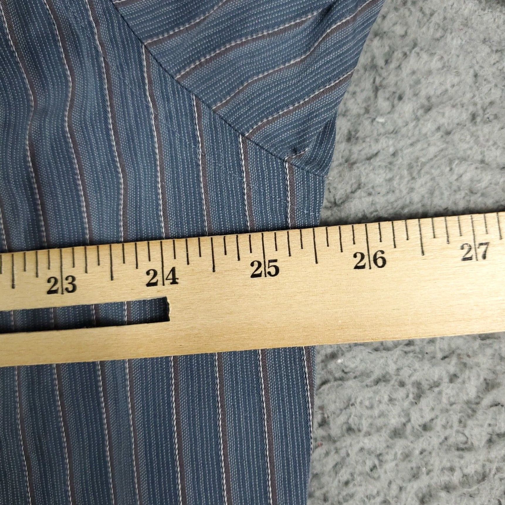 Ben Sherman Ben Sherman Dress Shirt Mens 17.5 Blue Striped Long Sleeve Button Up Size 46R - 5 Thumbnail