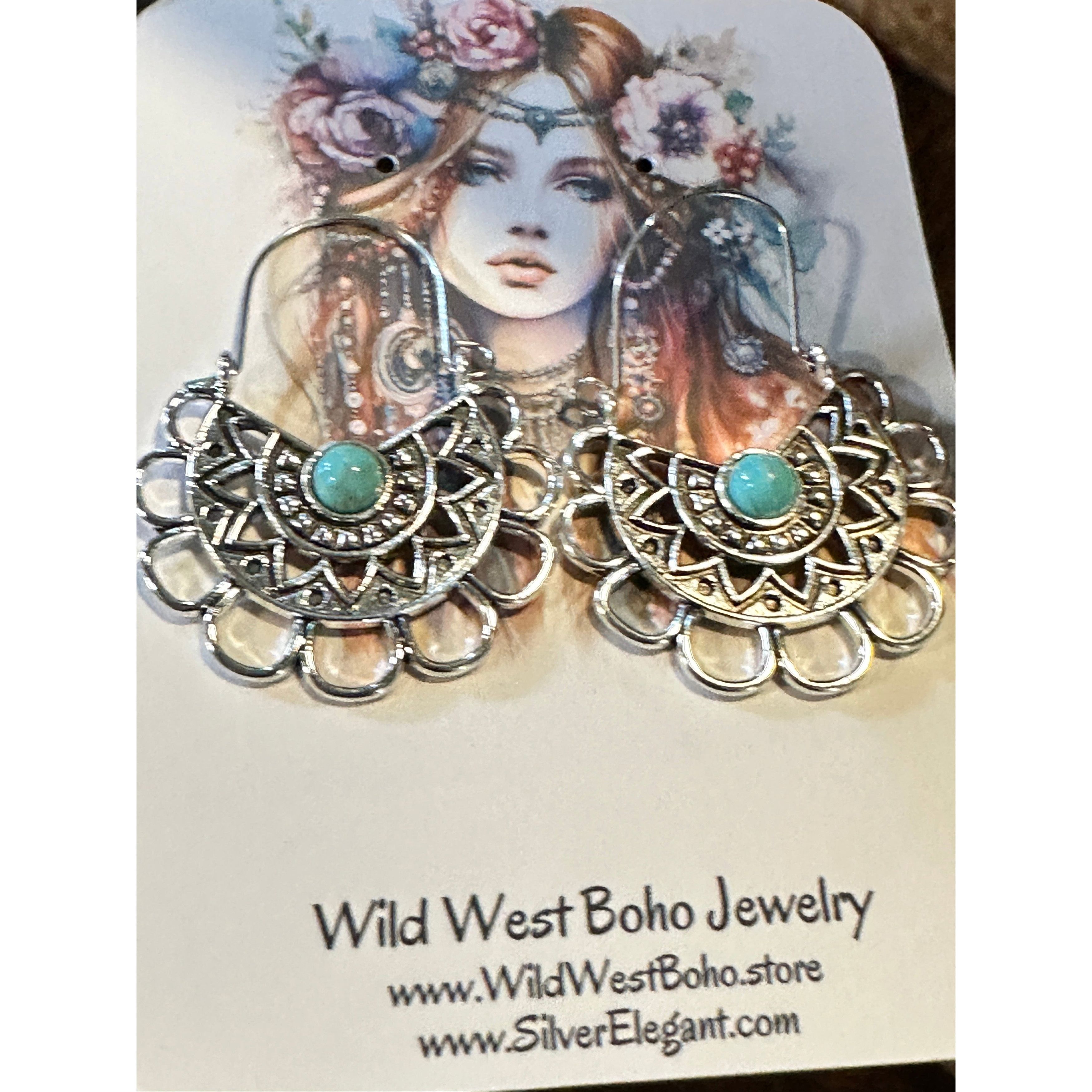 Other Boho Vintage Chic Southwestern Lace Dangle Wire Earrings, Si Size ONE SIZE - 2 Thumbnail