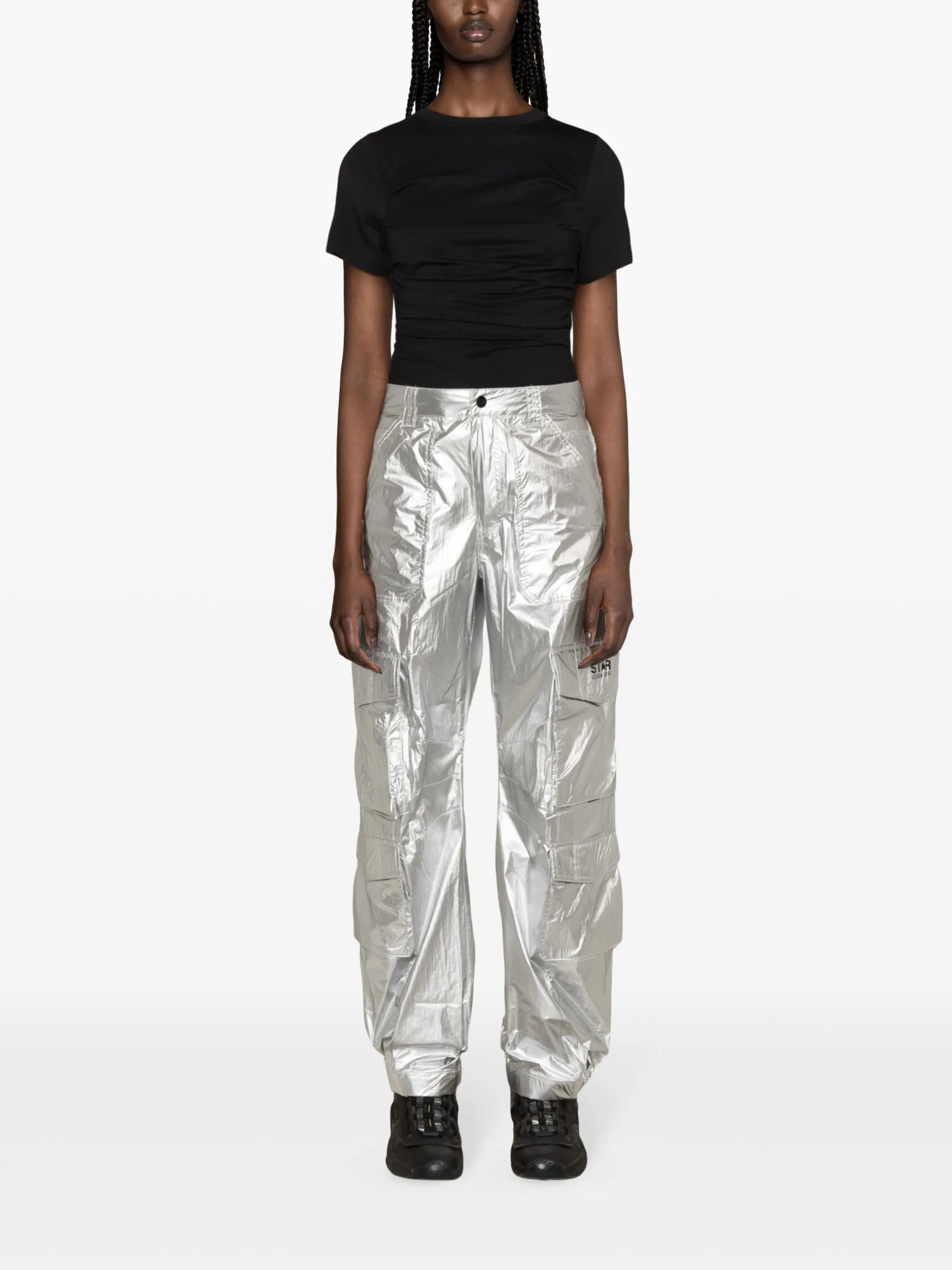 Golden Goose o1y0725 Cargo Pant in Silver Size 26" / US 2 / IT 38 - 2 Thumbnail