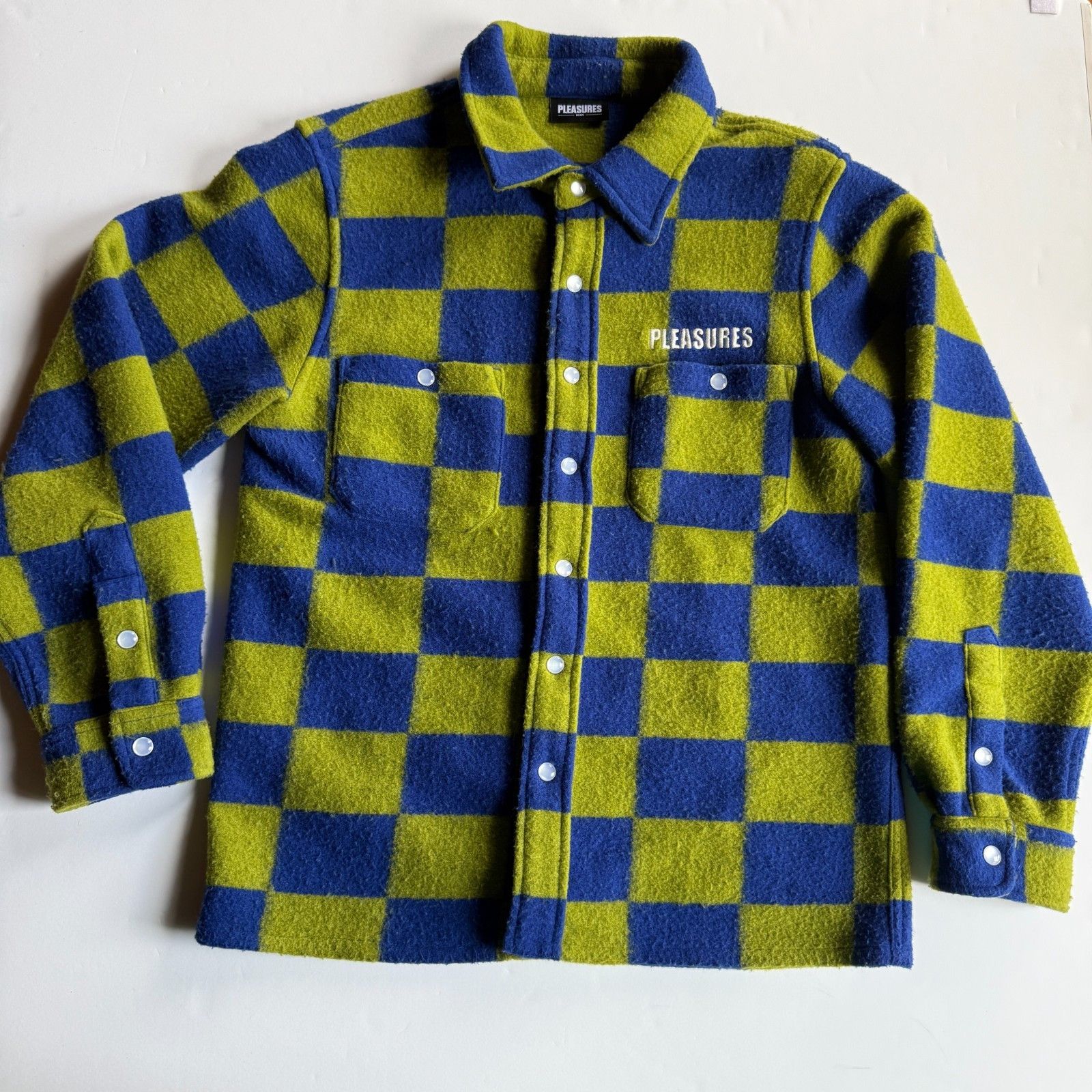 Pleasures PLEASURES Legume Checkered LS Overshirt in Green/Blue Size US M / EU 48-50 / 2 - 1 Thumbnail